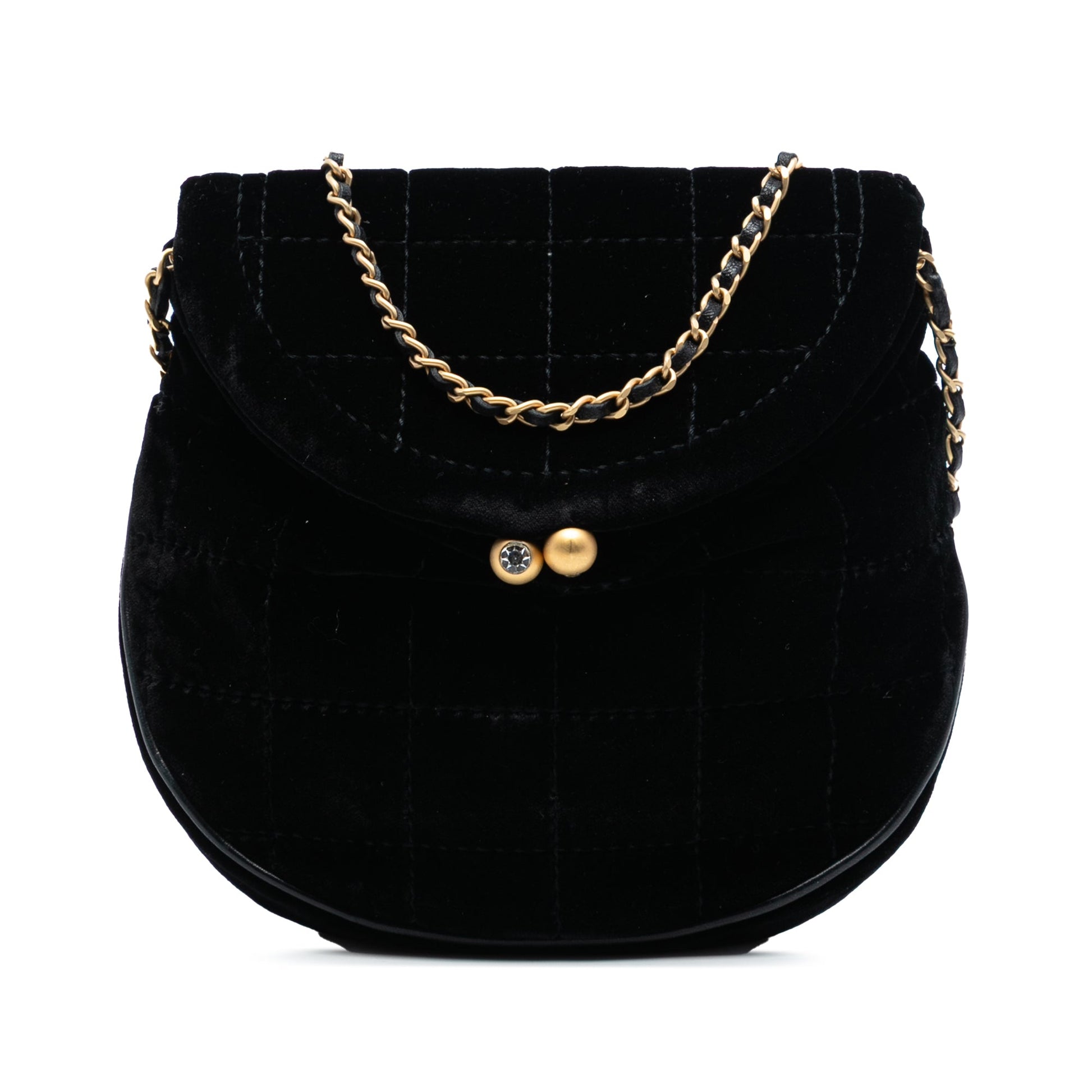 Chanel Mini Chocolate Bar Velvet Flap Crossbody