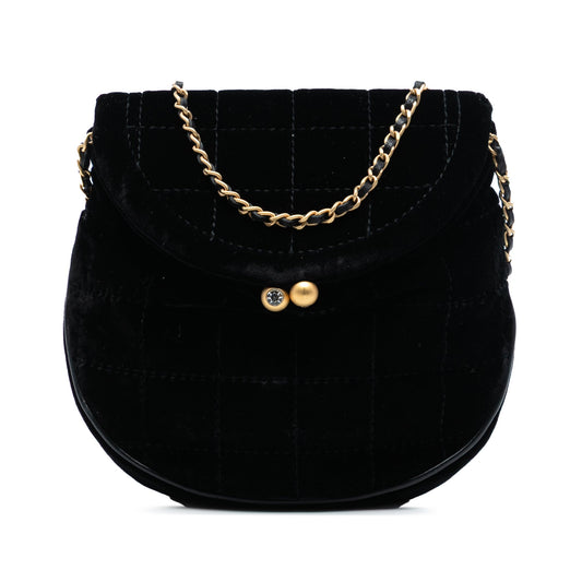 Chanel Mini Chocolate Bar Velvet Flap Crossbody
