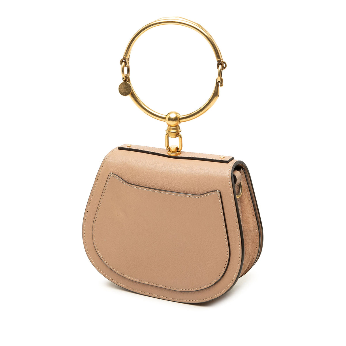 Chloé Small Leather Nile Bracelet Satchel — Beige