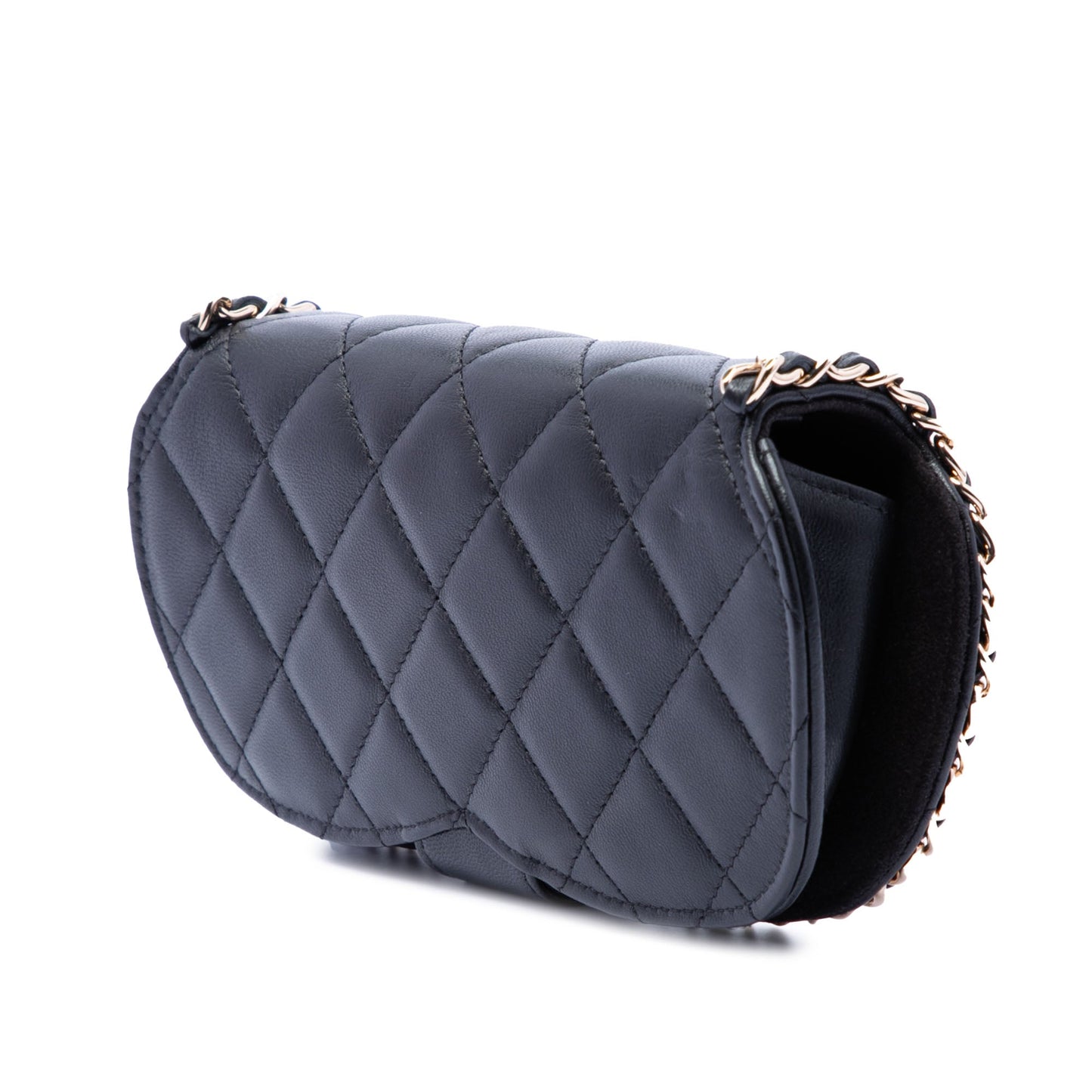 Chanel CC Quilted Lambskin Chain Around Sunglasses Case