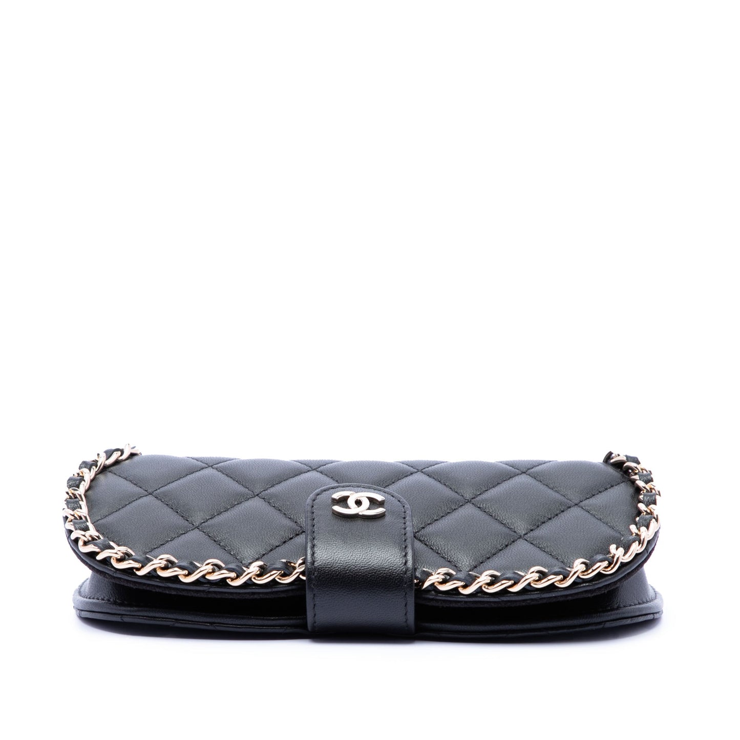 Chanel CC Quilted Lambskin Chain Around Sunglasses Case