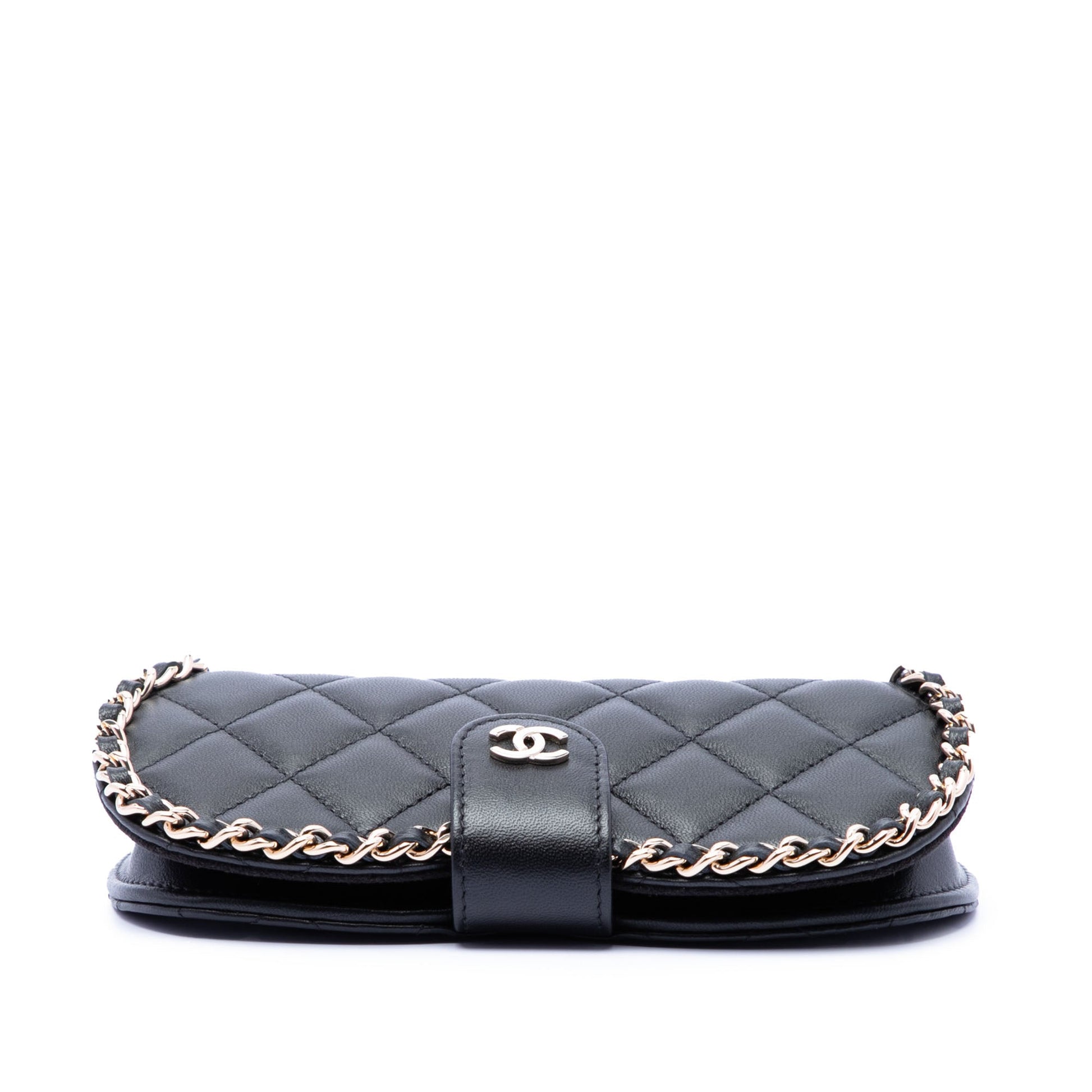 Chanel CC Quilted Lambskin Chain Around Sunglasses Case