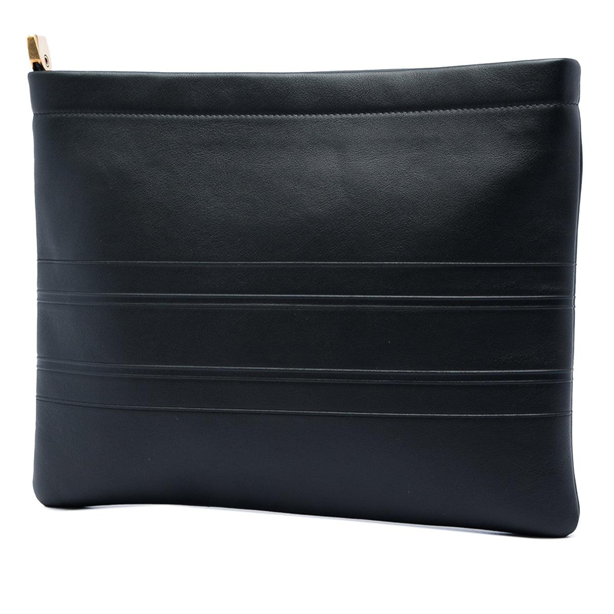 Dior Embossed Calfskin Logo Zip Clutch
