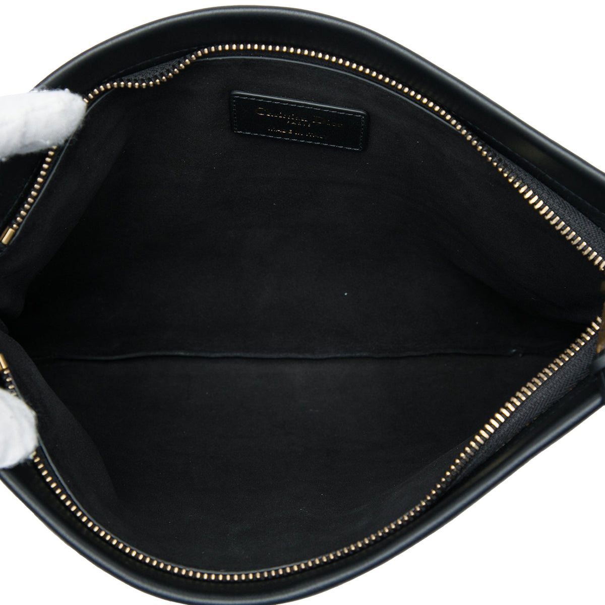 Dior Embossed Calfskin Logo Zip Clutch