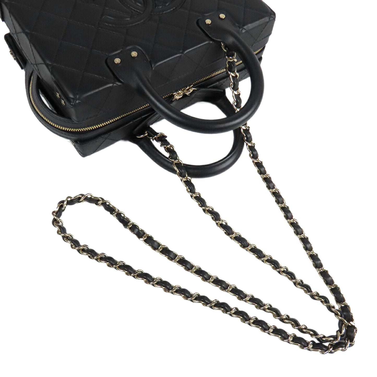 Chanel Medium Quilted Calfskin Studded Square Vanity Case