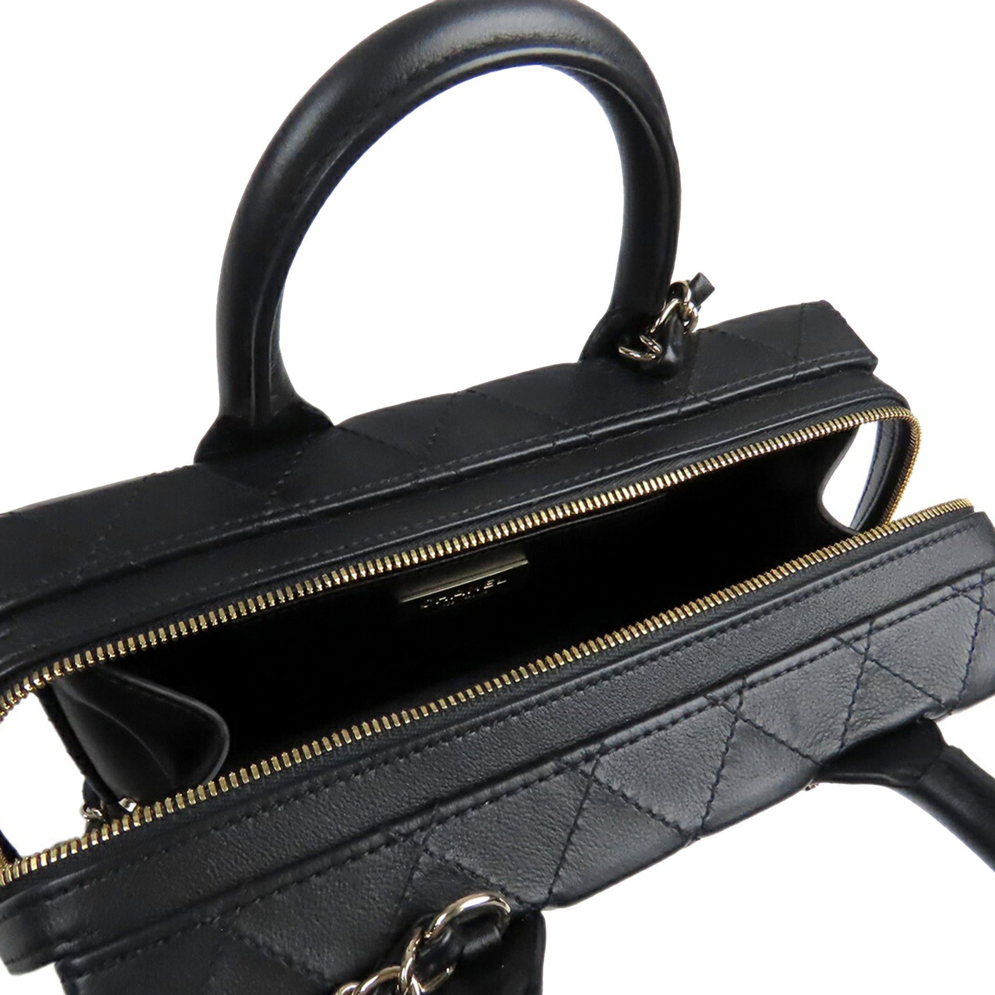 Chanel Medium Quilted Calfskin Studded Square Vanity Case