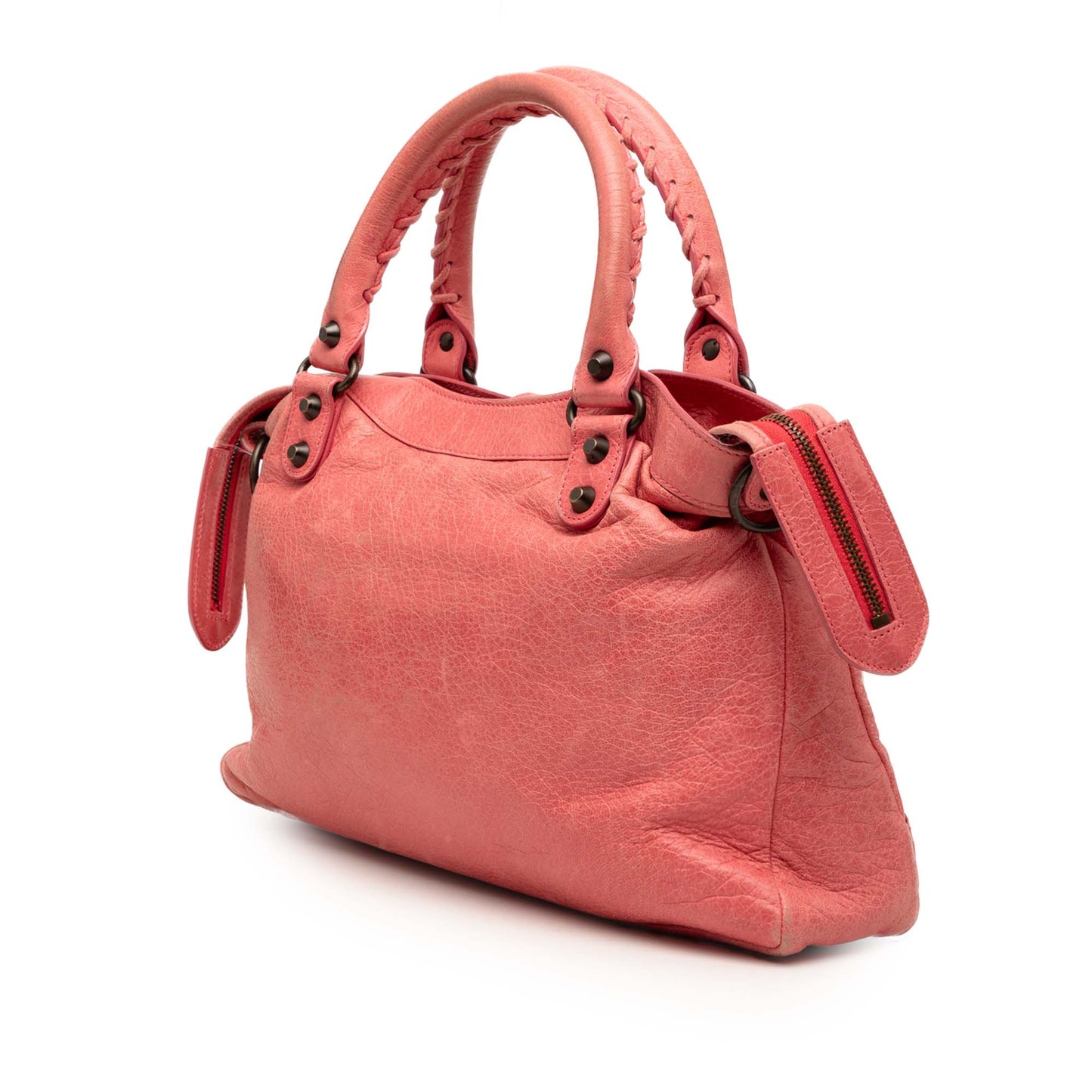Balenciaga Lambskin Motocross Classic Town Satchel