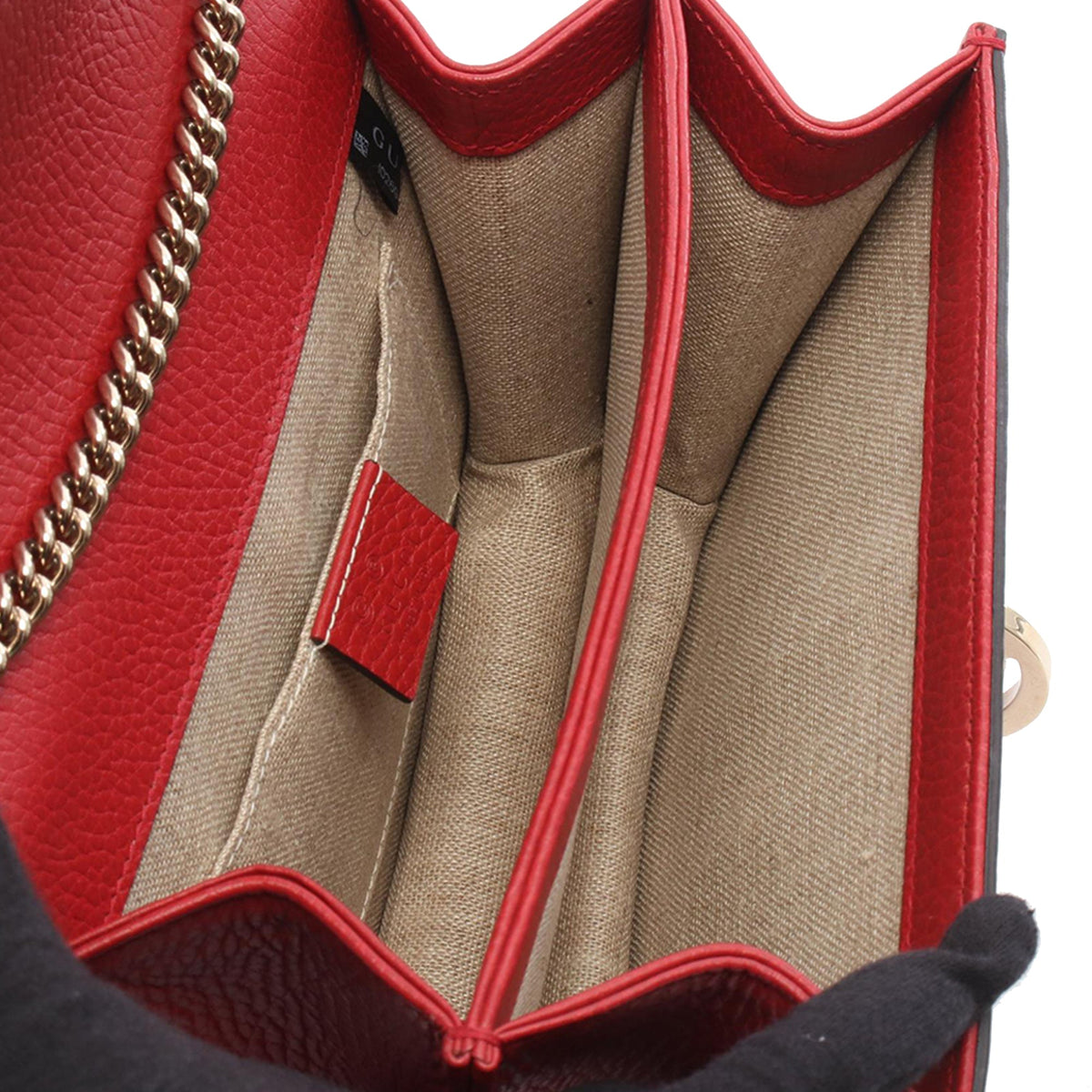 Gucci Small Dollar Calfskin Interlocking G Crossbody — Red