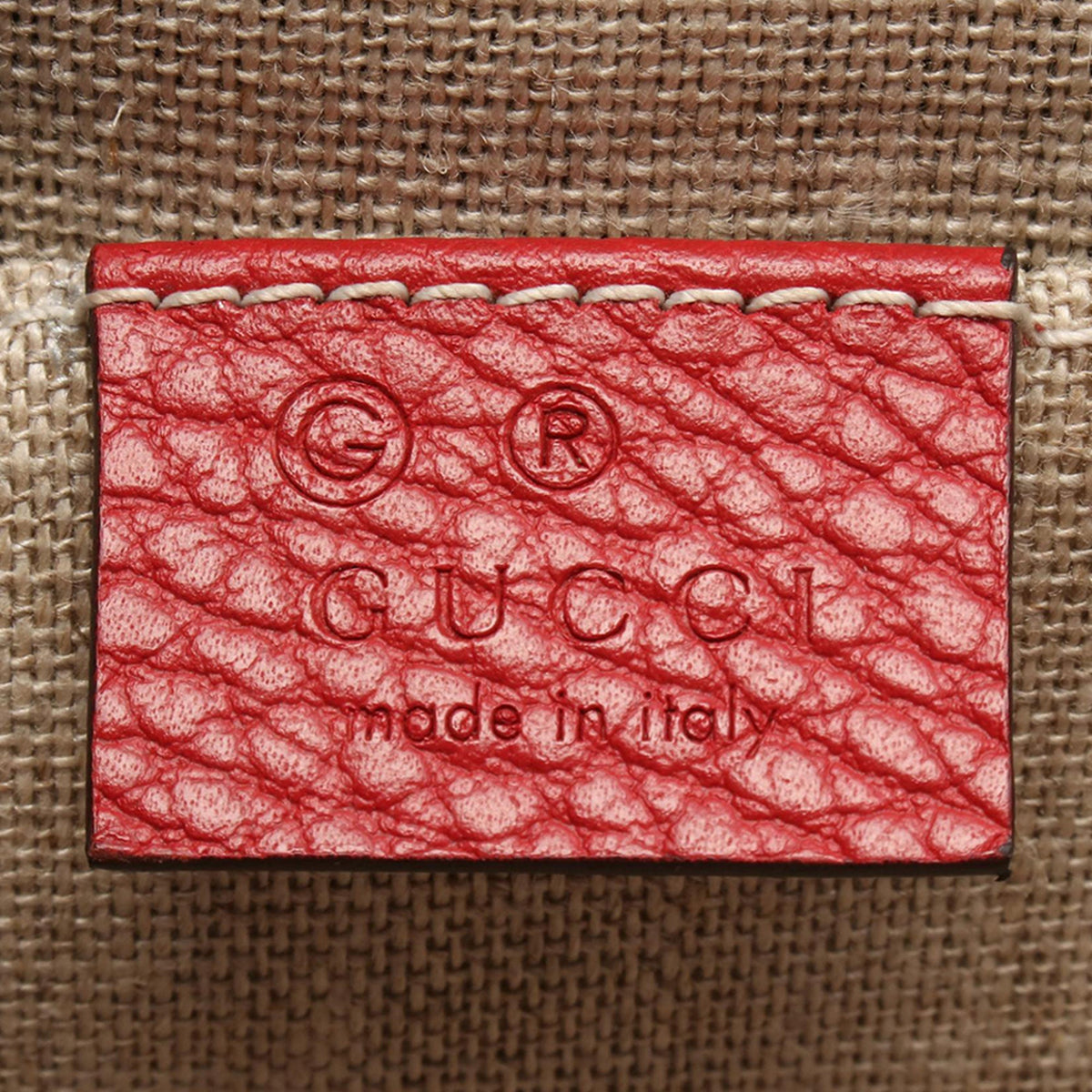 Gucci Small Dollar Calfskin Interlocking G Crossbody — Red