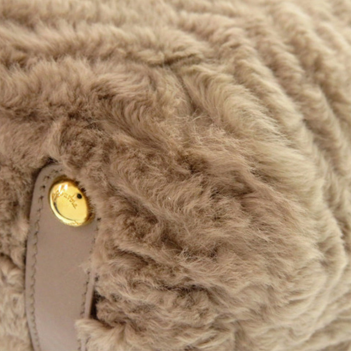 Ferragamo Double Gancini Fur Tote — Brown
