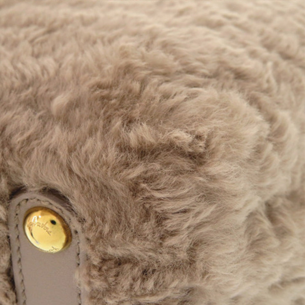 Ferragamo Double Gancini Fur Tote — Brown