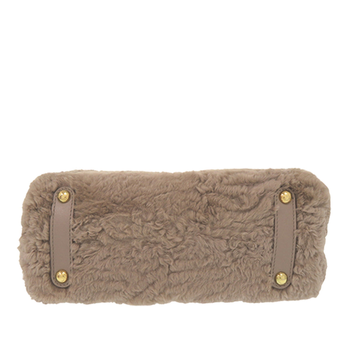 Ferragamo Double Gancini Fur Tote — Brown