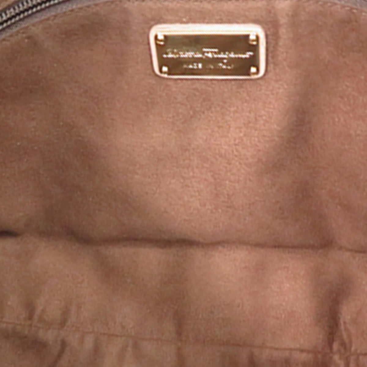 Ferragamo Double Gancini Fur Tote — Brown