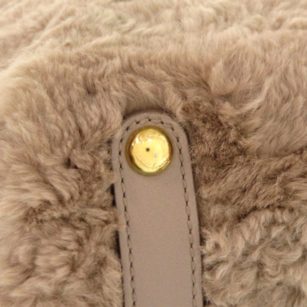 Ferragamo Double Gancini Fur Tote — Brown