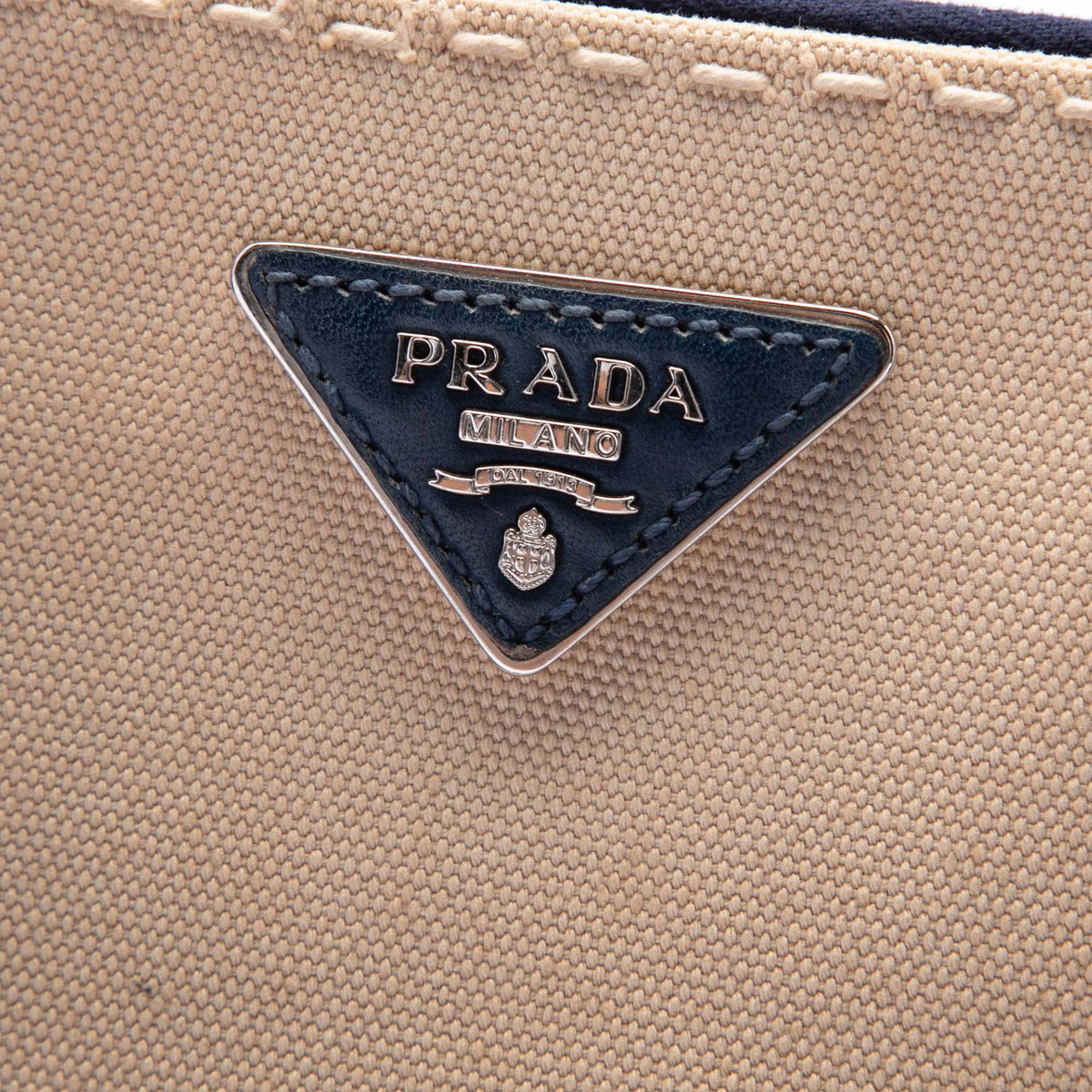 Prada Medium Canvas and City Calf Stitch Galleria Double Zip Satchel