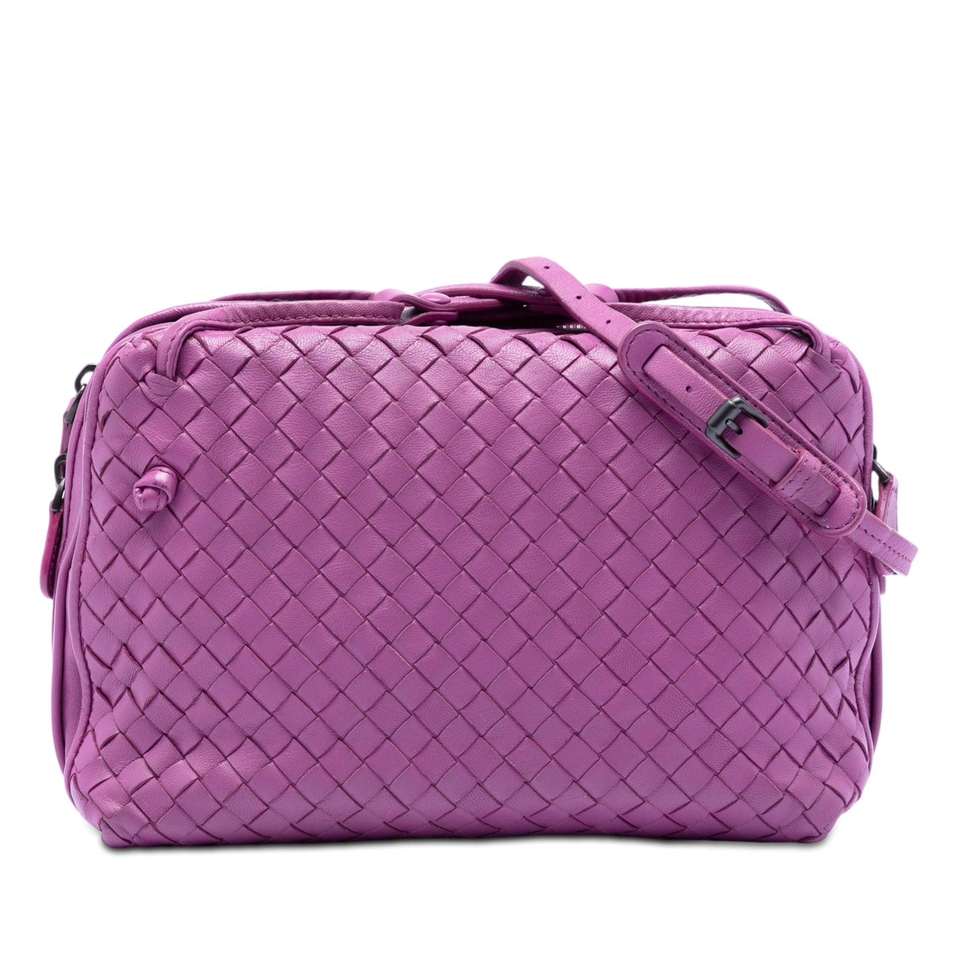 Bottega Veneta Nappa Intrecciato Nodini Double Zip Crossbody