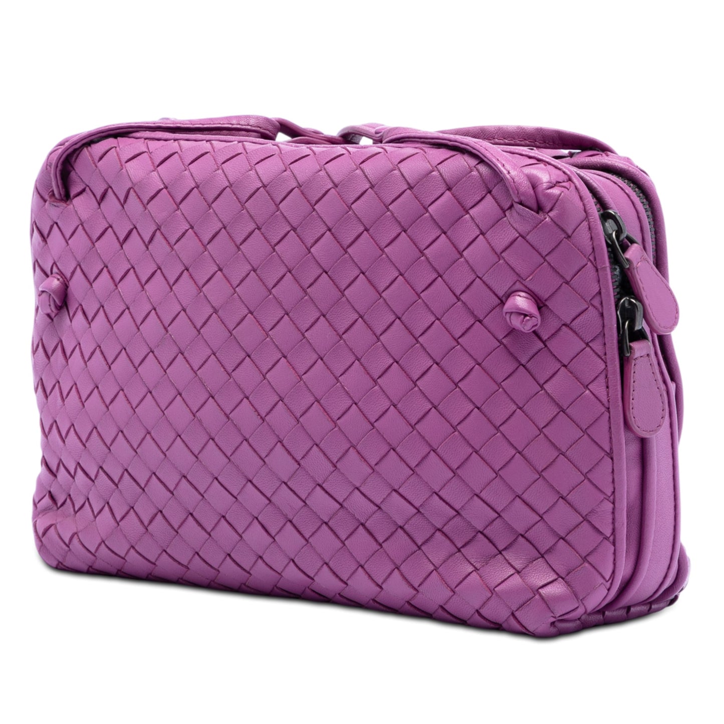 Bottega Veneta Nappa Intrecciato Nodini Double Zip Crossbody