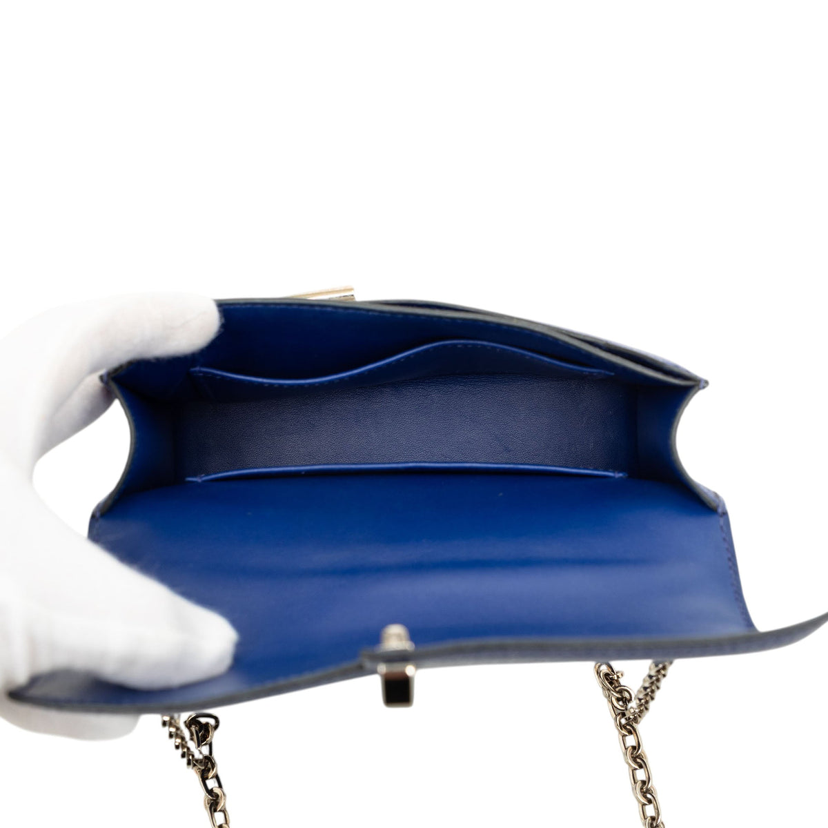 Hermès Mini Chevre Mysore Verrou Chaine — Blue