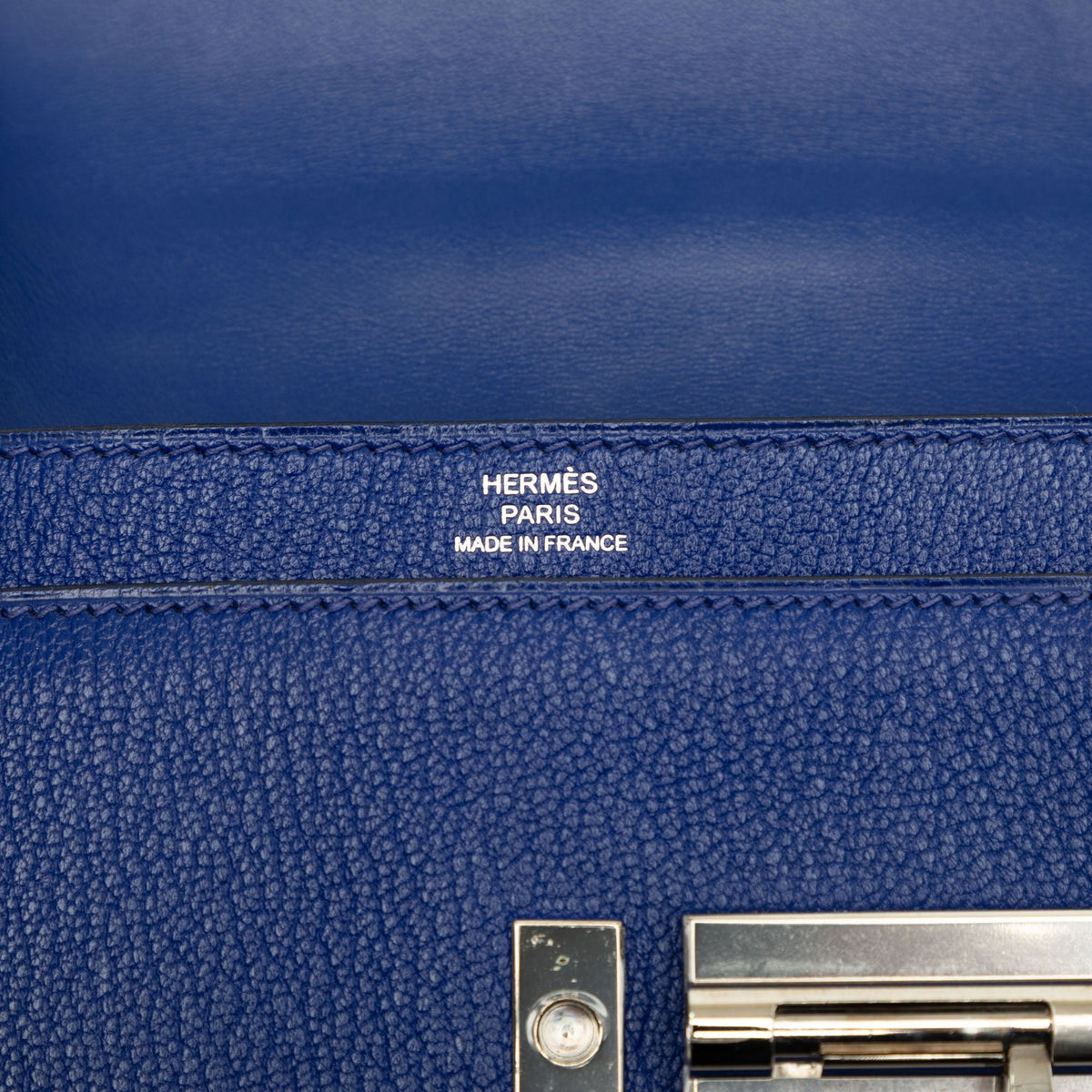 Hermès Mini Chevre Mysore Verrou Chaine — Blue
