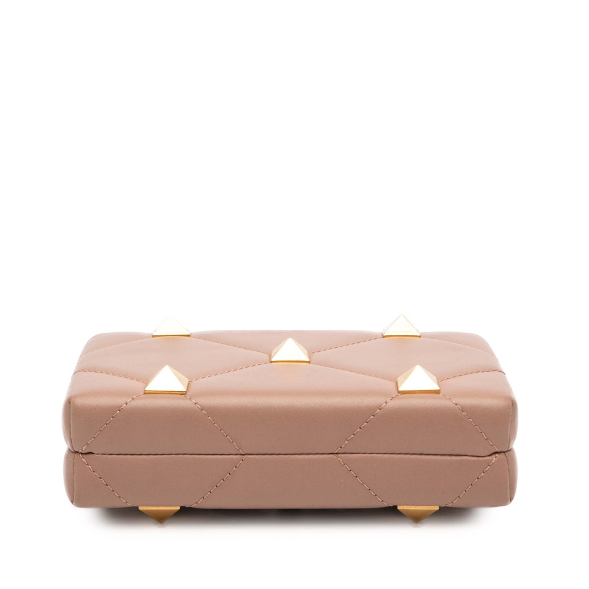 Valentino Calfskin Roman Stud Box Clutch on Strap