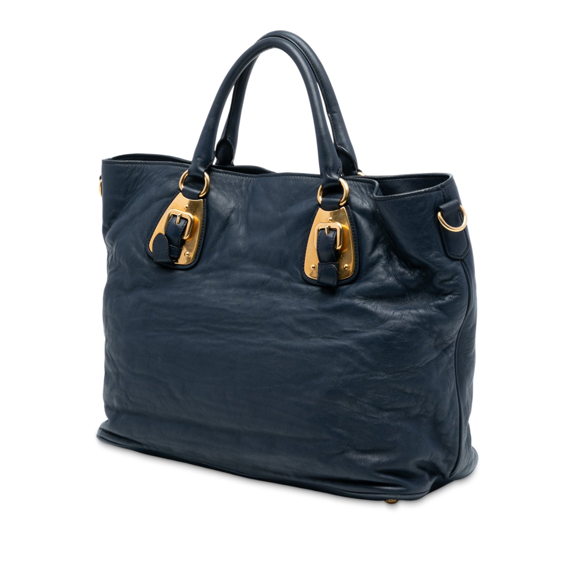 Prada Soft Calfskin Open Convertible Shopping Tote