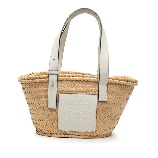 LOEWE Small Raffia Anagram Basket Tote