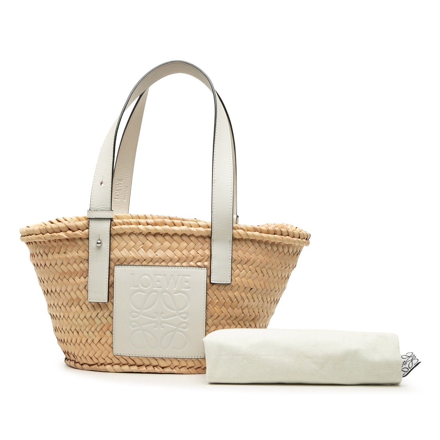 LOEWE Small Raffia Anagram Basket Tote