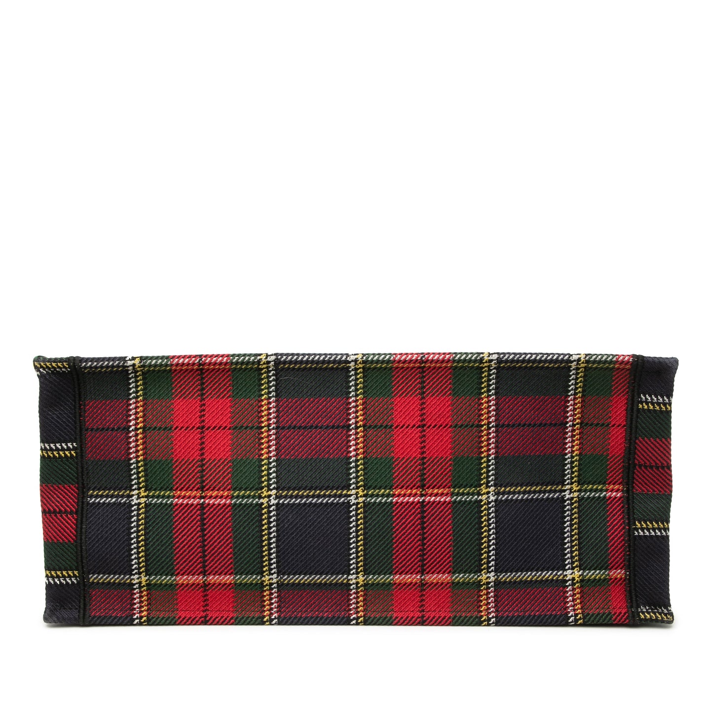 Dior Large Embroidered Canvas Tartan Check Book Tote