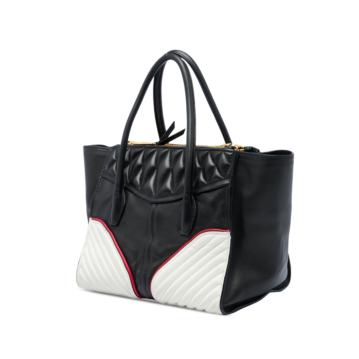 Miu Miu Small Tricolor Nappa Biker Twin Pocket Satchel