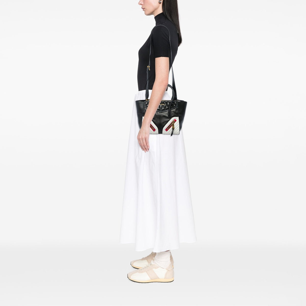 Miu Miu Small Tricolor Nappa Biker Twin Pocket Satchel