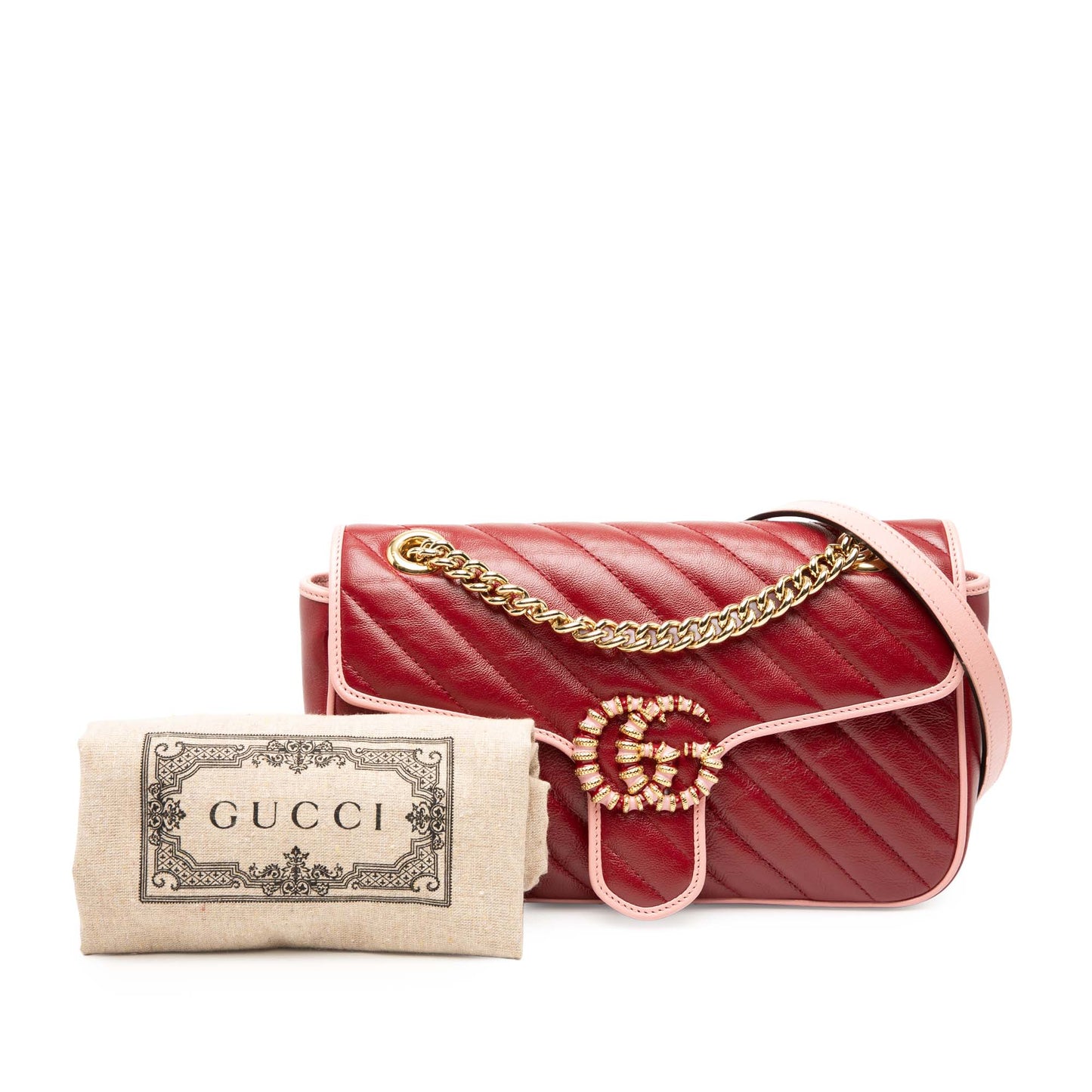Gucci Medium GG Marmont Matelasse Diagonal Leather Torchon Shoulder Bag