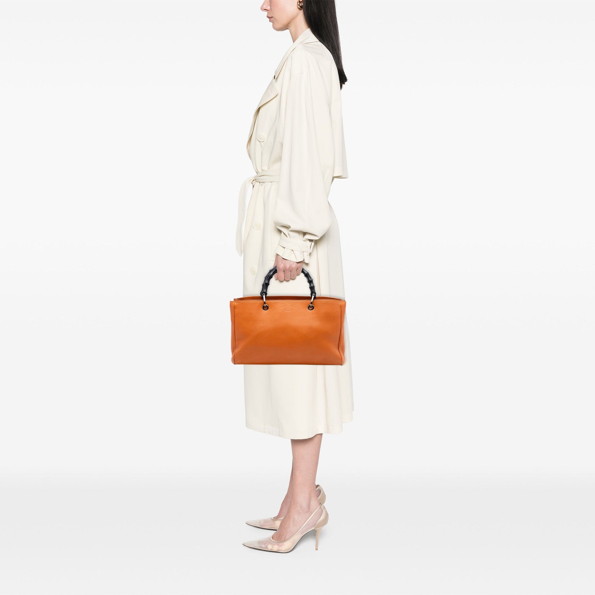 Gucci Medium Calfskin Bamboo Shopper Satchel