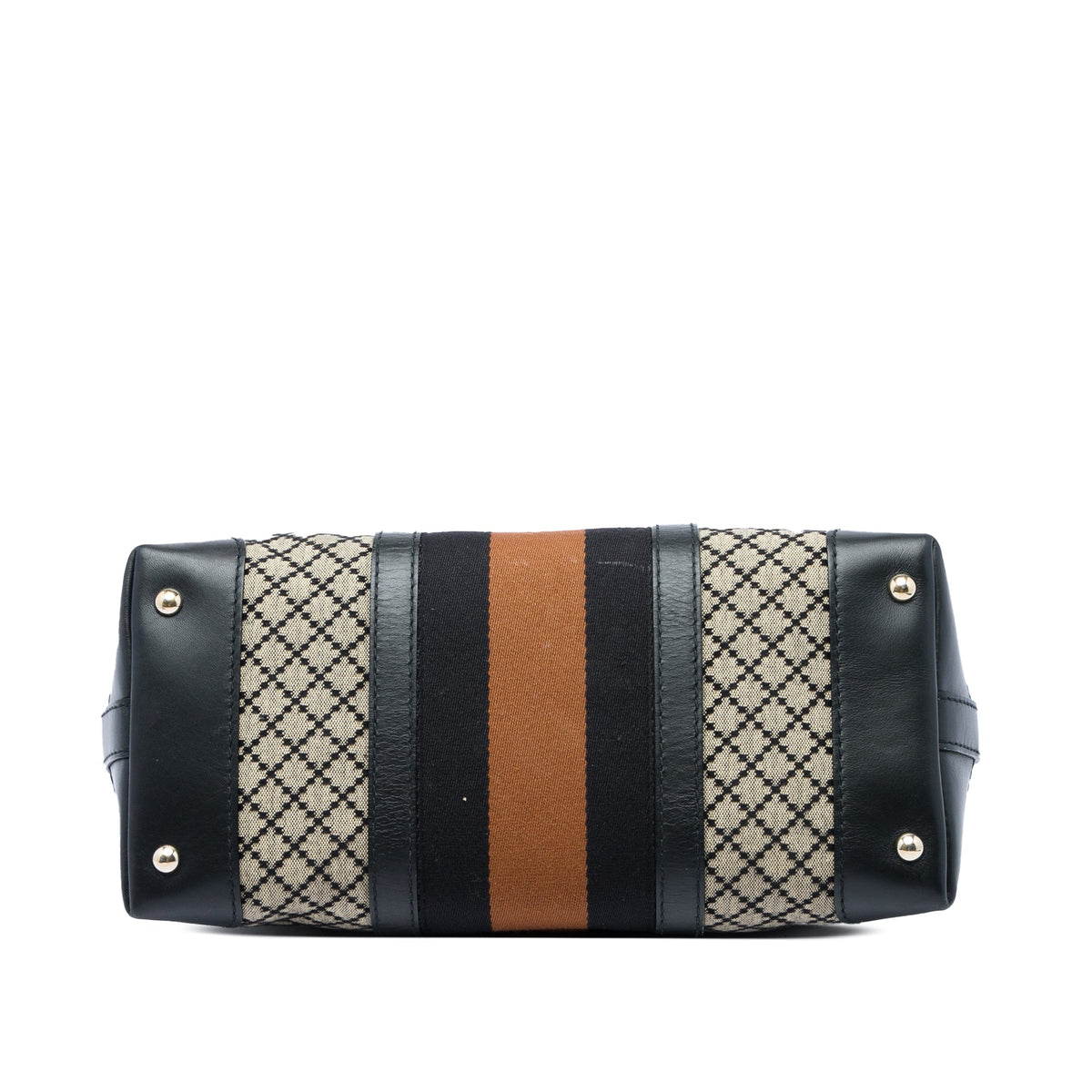 Gucci Diamante Canvas Web Satchel — Beige