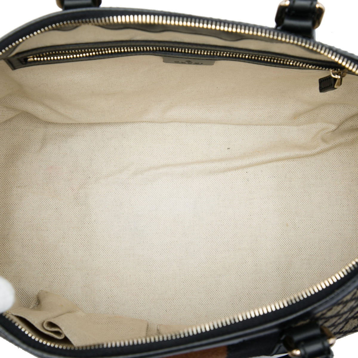 Gucci Diamante Canvas Web Satchel — Beige