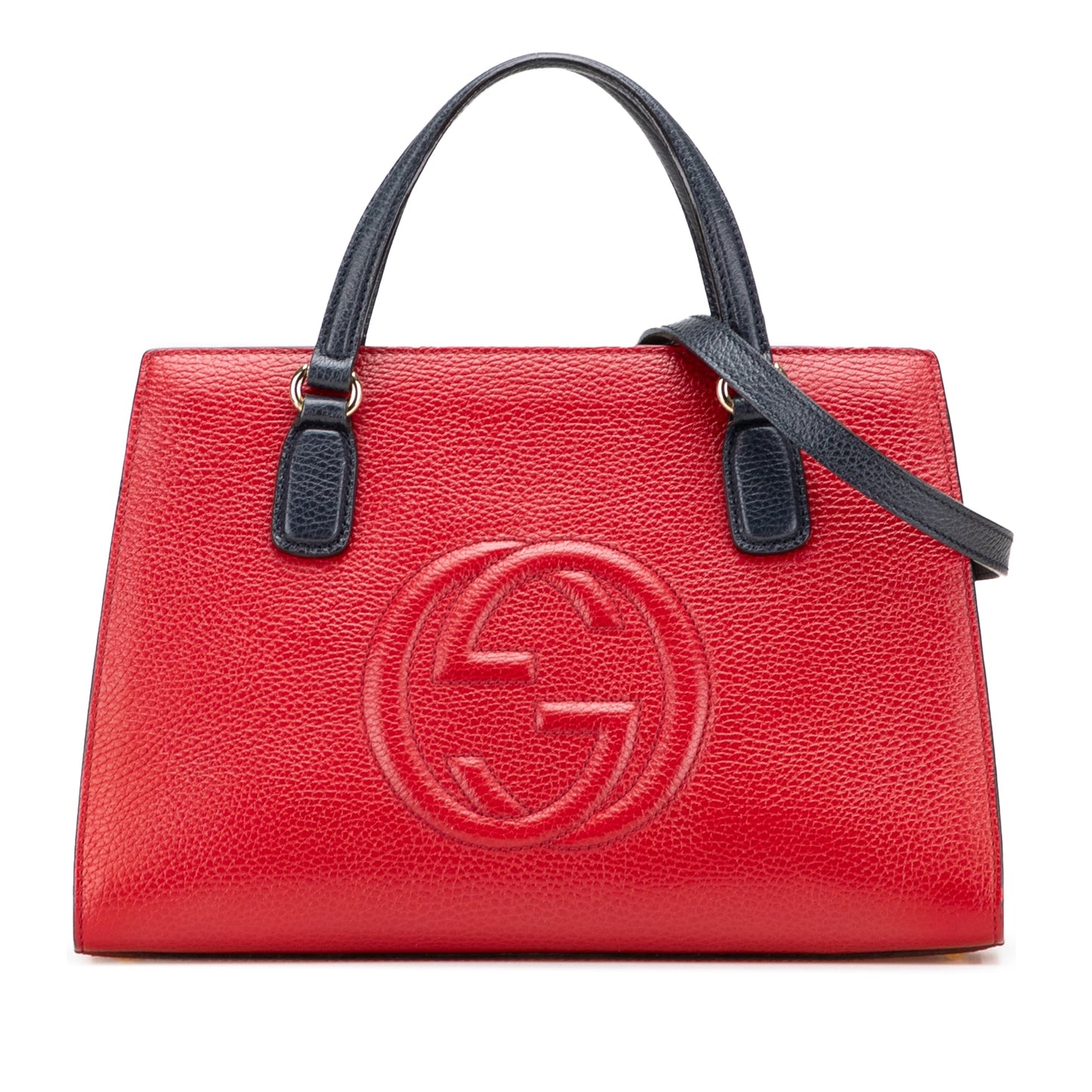 Gucci Medium Tricolor Pebbled Calfskin Soho Convertible Top Handle Bag