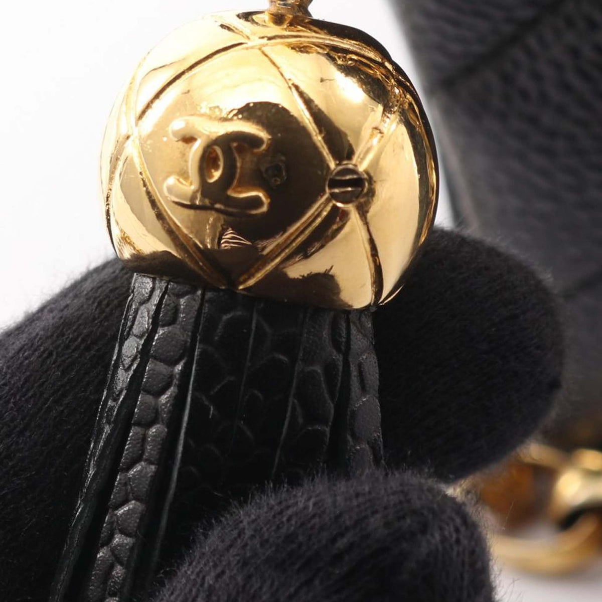 Chanel Caviar Chevron Tassel Camera Case