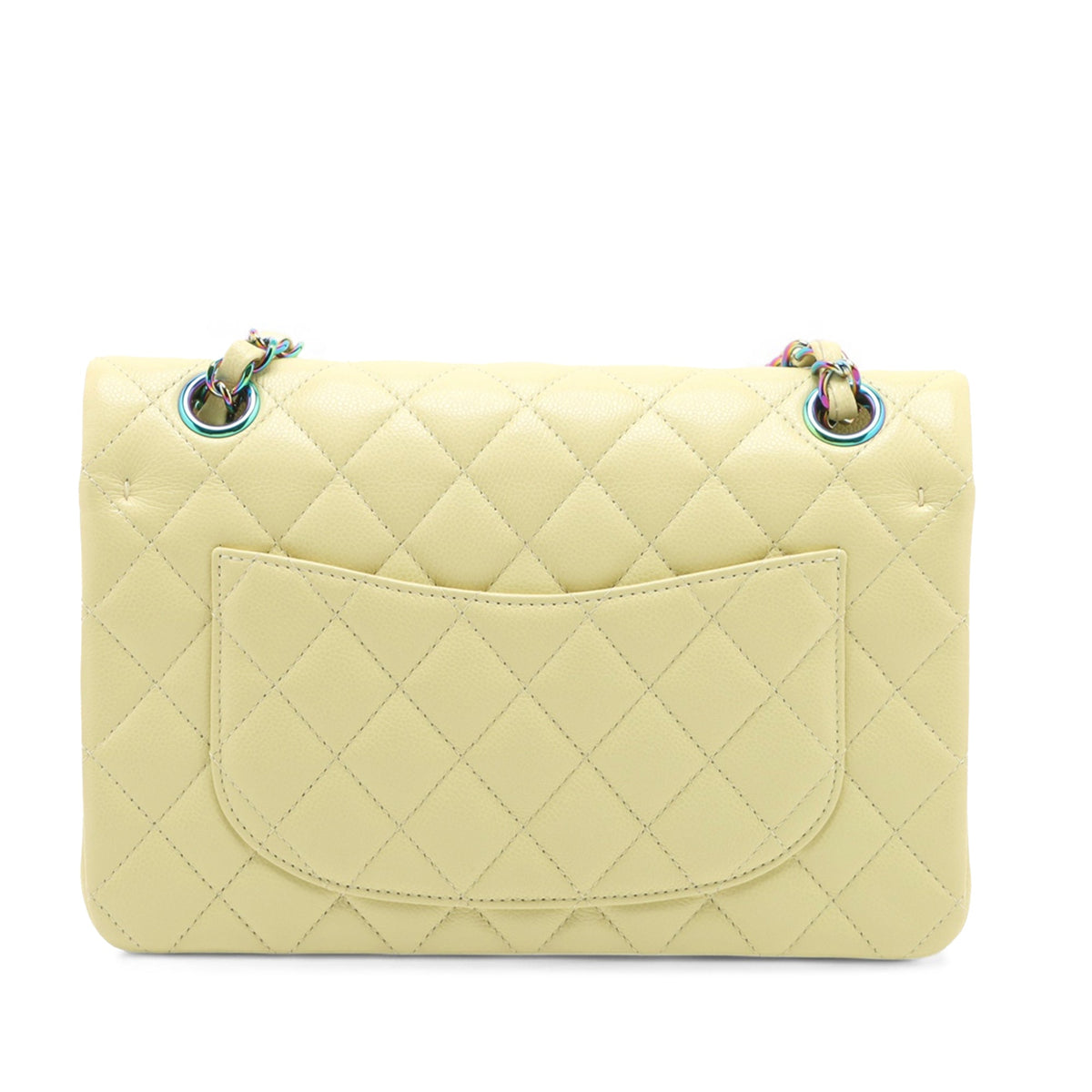Chanel Small Classic Caviar Rainbow Hardware Double Flap