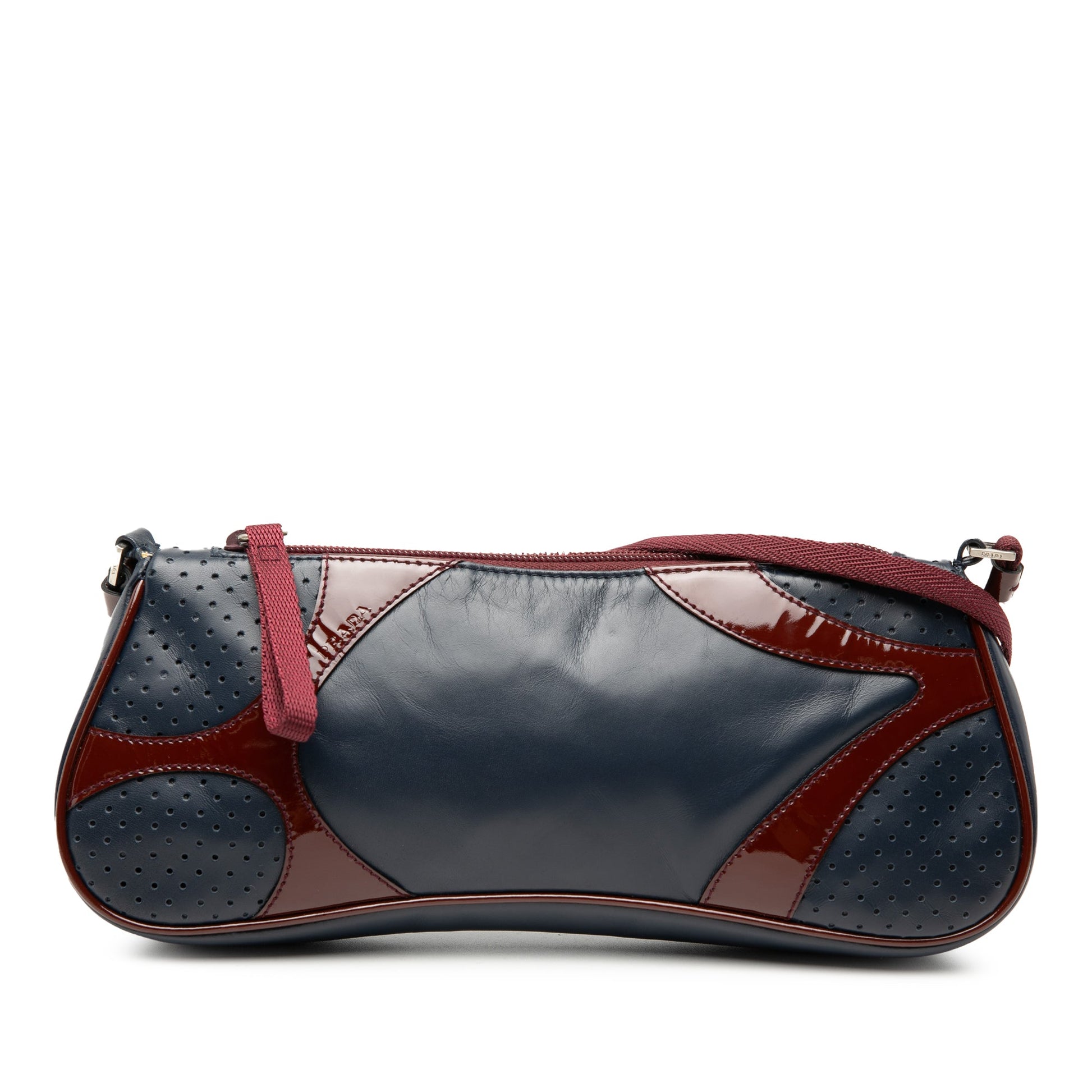Prada Patent Trimmed Vitello Drive Crossbody