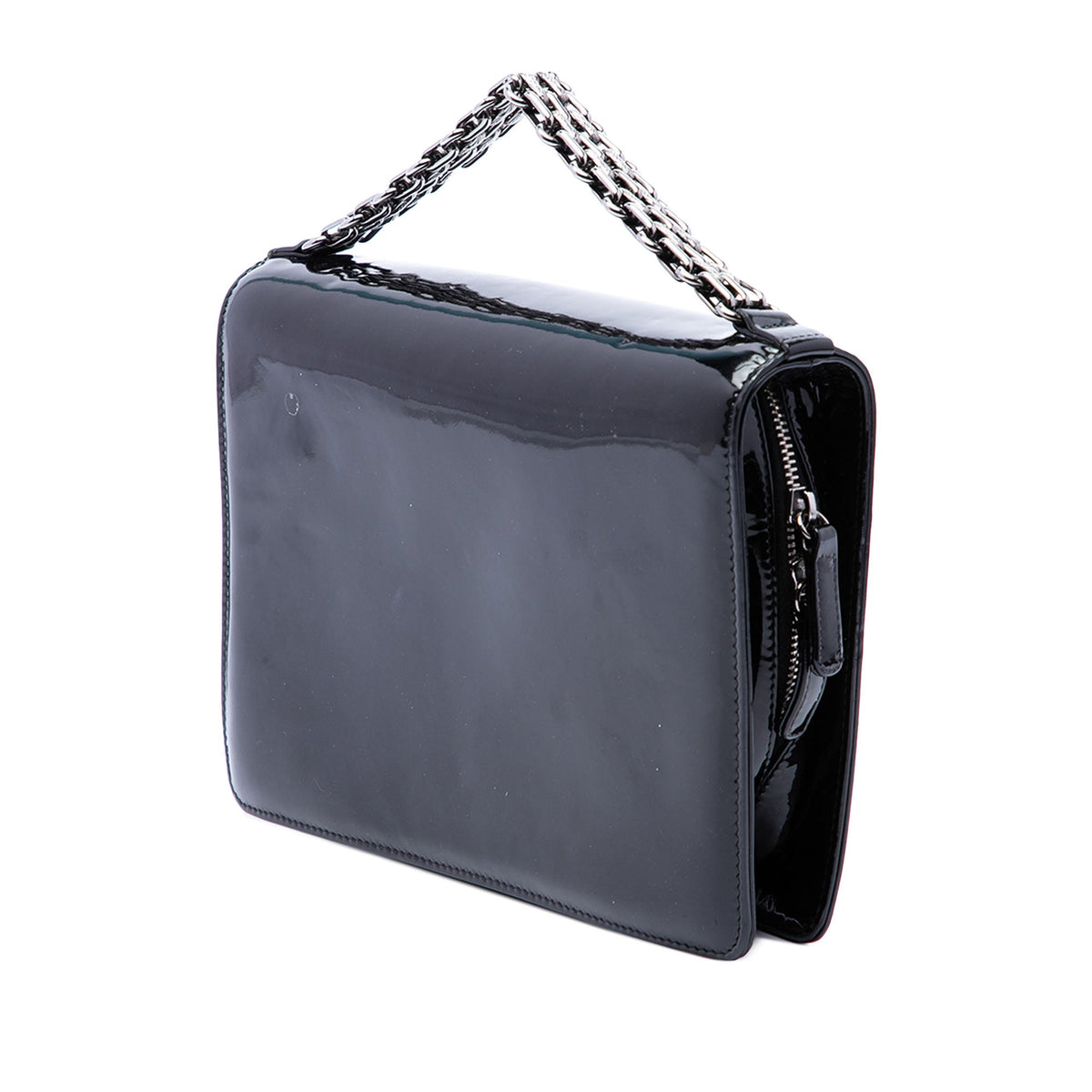 Chanel Mini CC Patent Clutch With Chain — Black