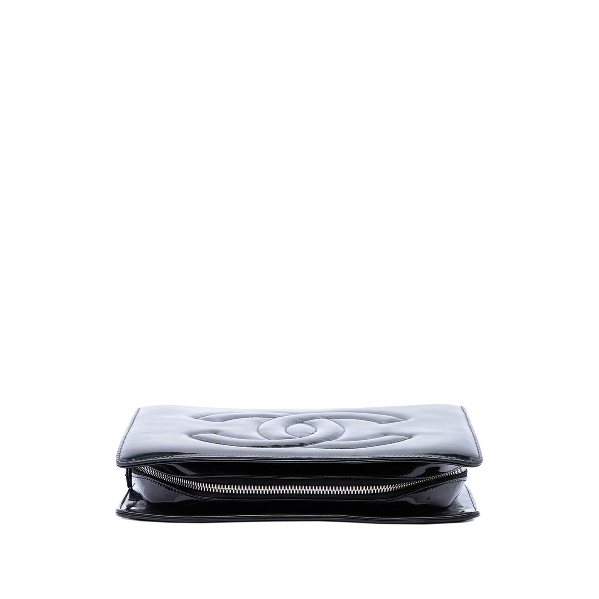 Chanel Mini CC Patent Clutch With Chain — Black