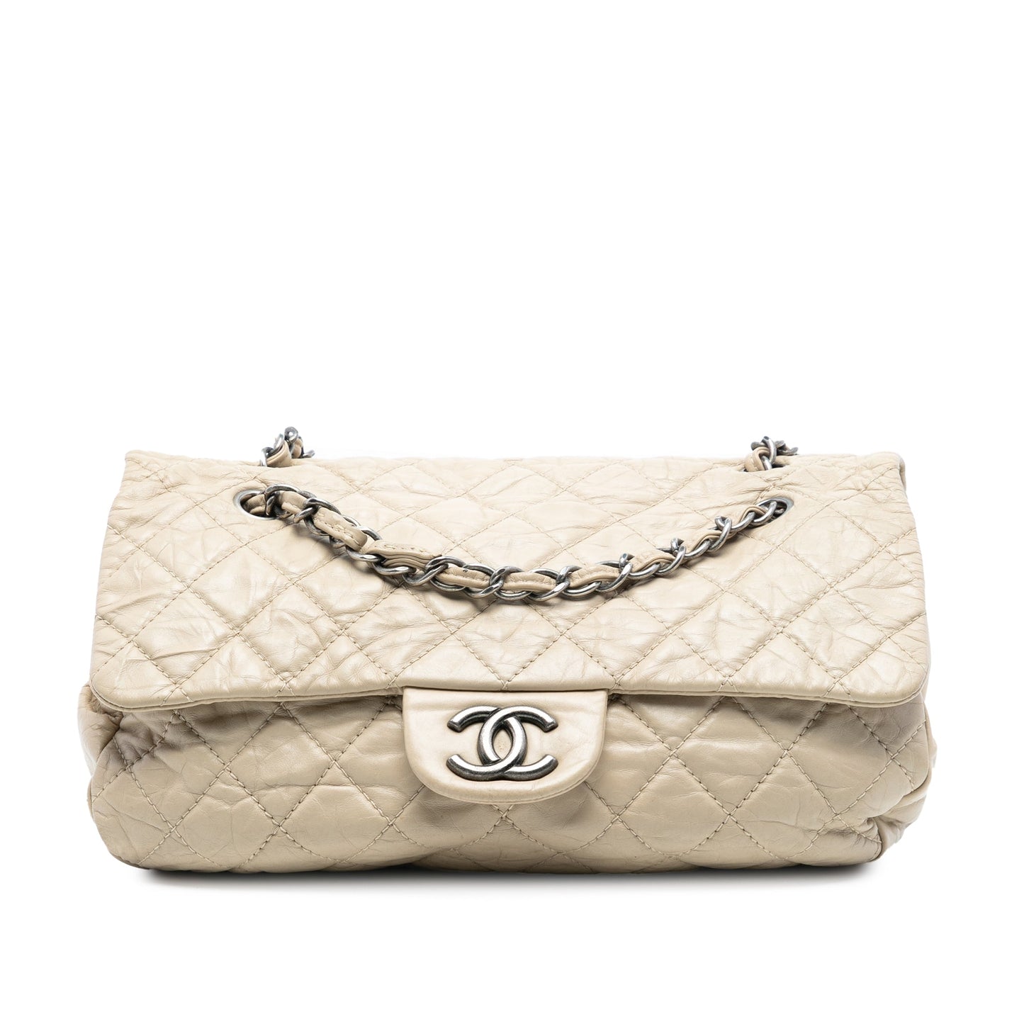 Chanel CC Quilted Aged Calfskin Flap