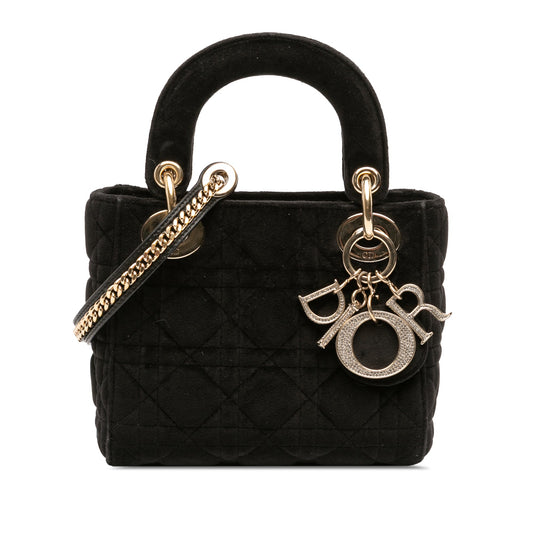 Dior Mini Velvet Cannage Lady Dior