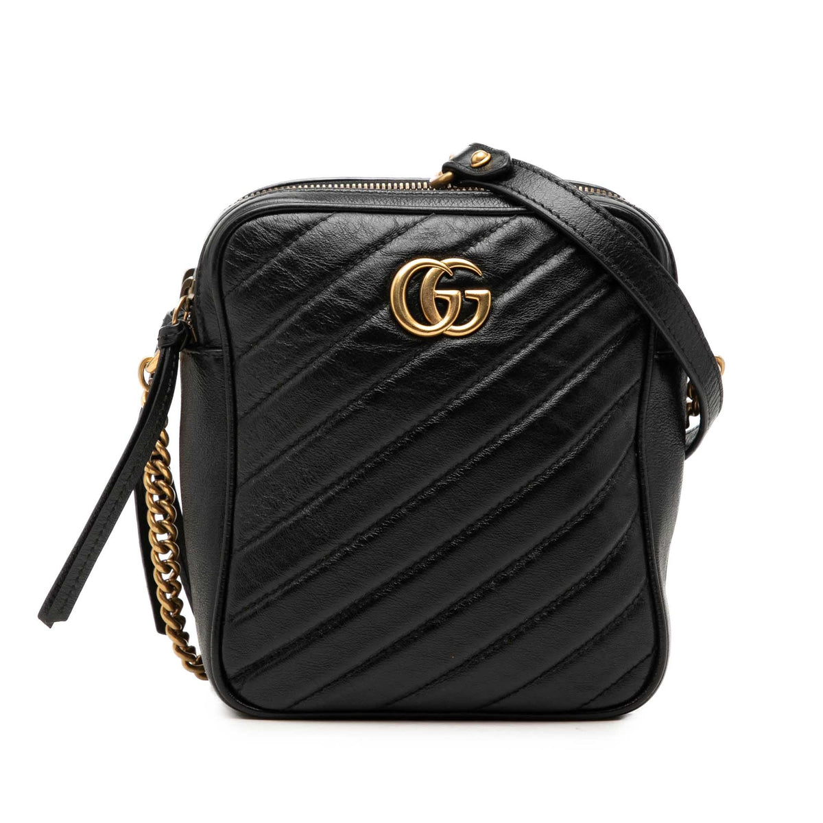 Gucci GG Marmont Matelasse Leather Double Zip Crossbody