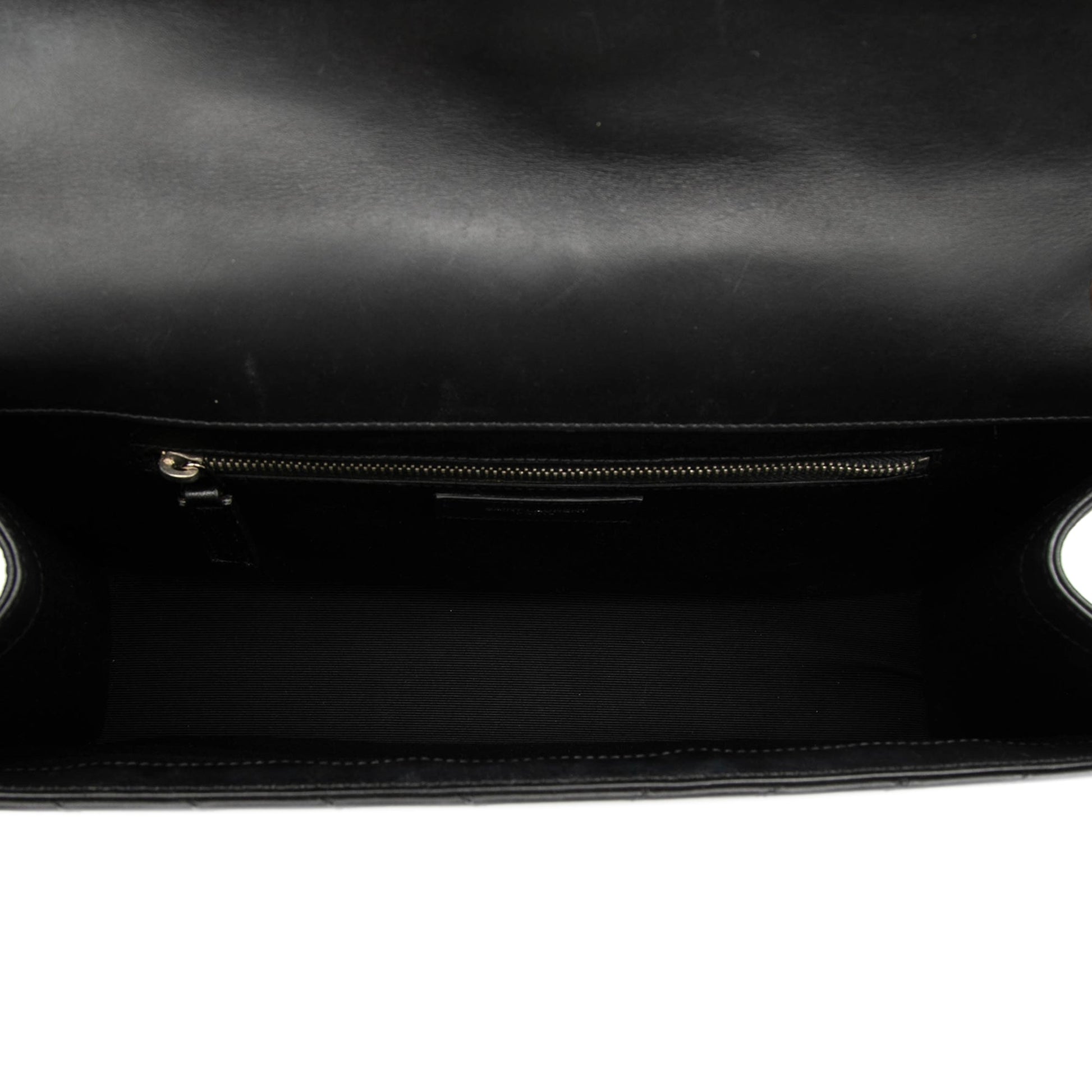 Saint Laurent Large Calfskin Chevron Monogram Envelope Bag