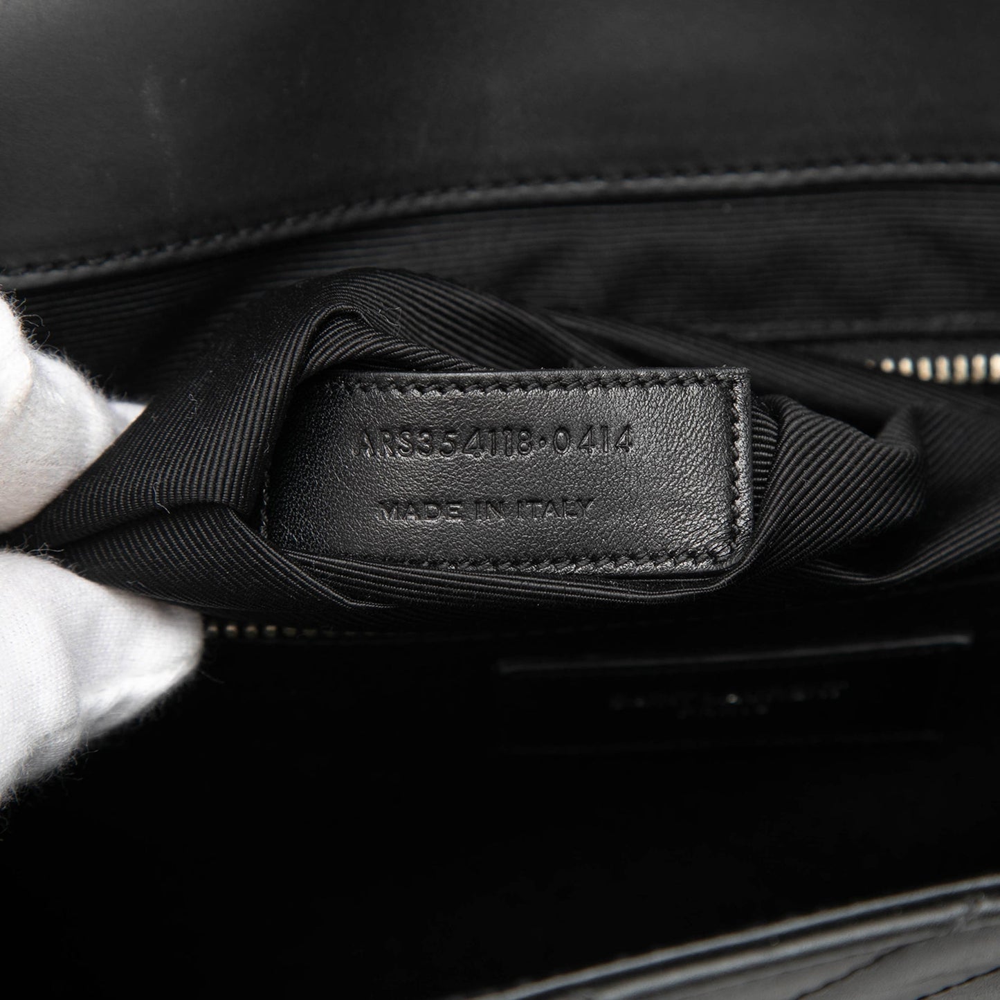 Saint Laurent Large Calfskin Chevron Monogram Envelope Bag