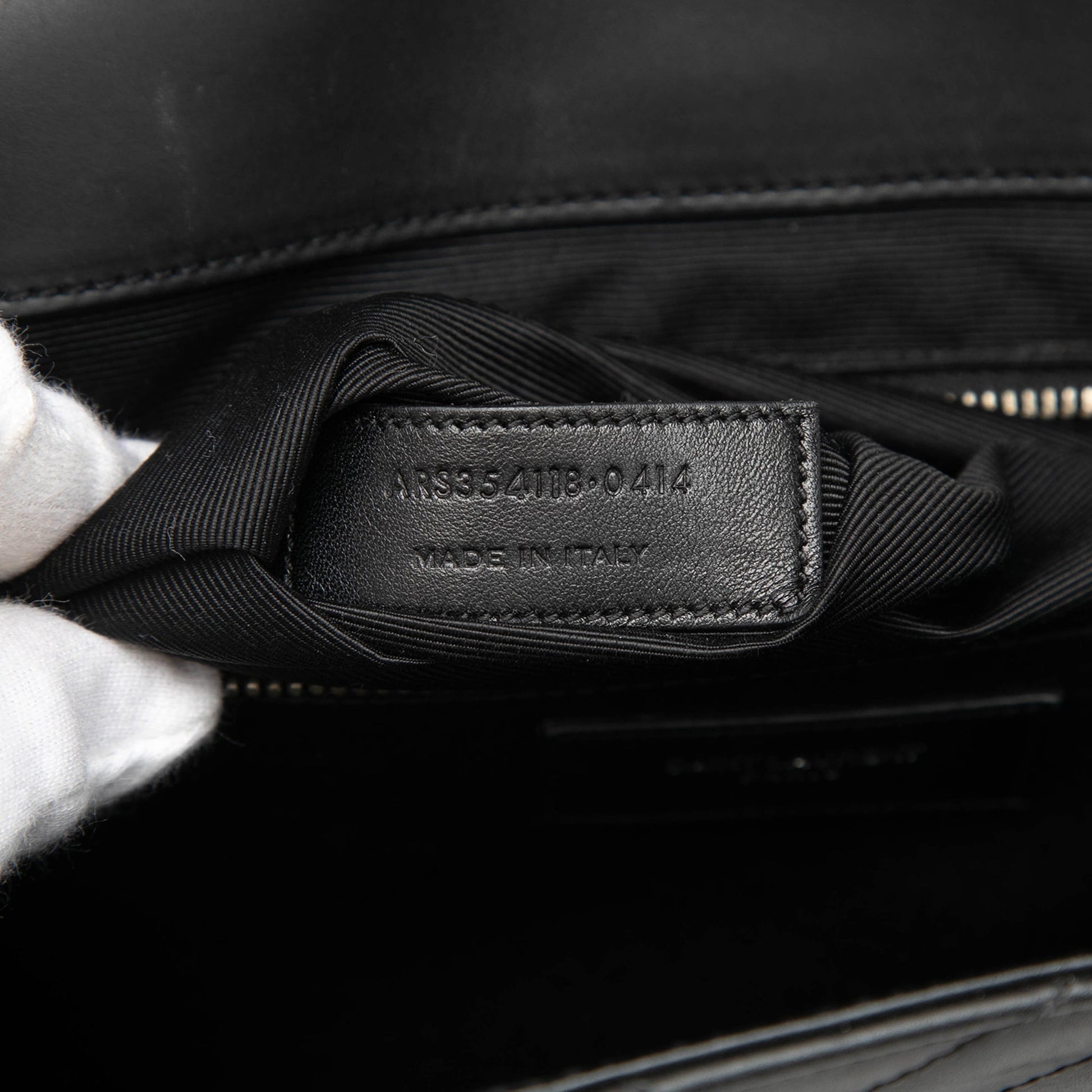 Saint Laurent Large Calfskin Chevron Monogram Envelope Bag