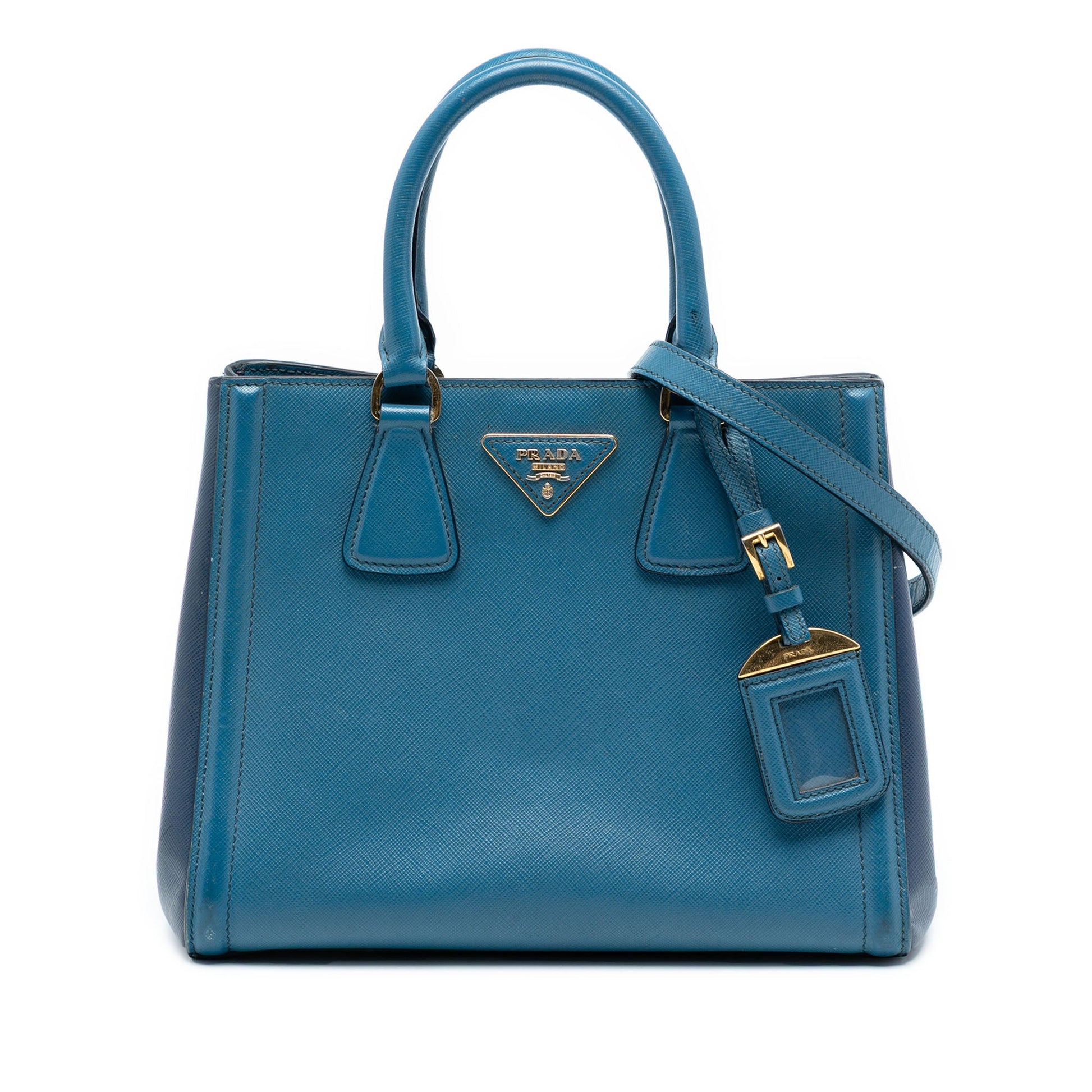 Prada Small Bicolor Saffiano Lux Galleria Satchel