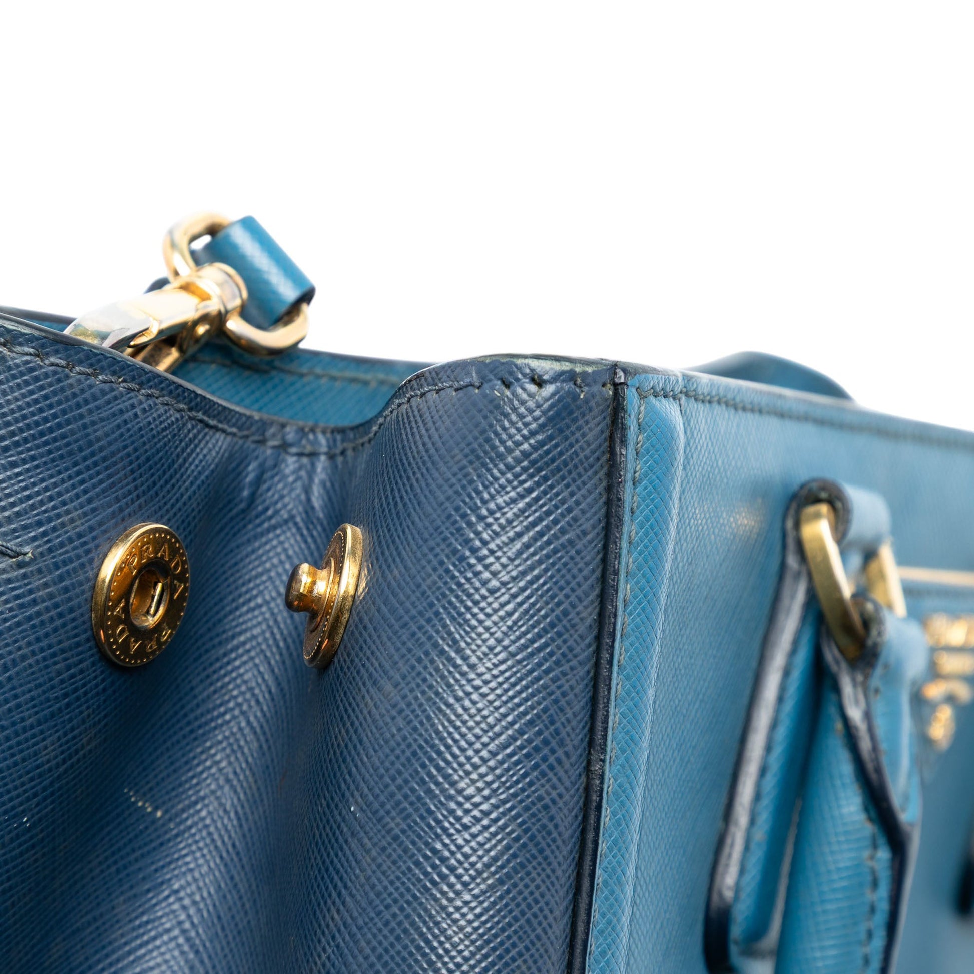 Prada Small Bicolor Saffiano Lux Galleria Satchel