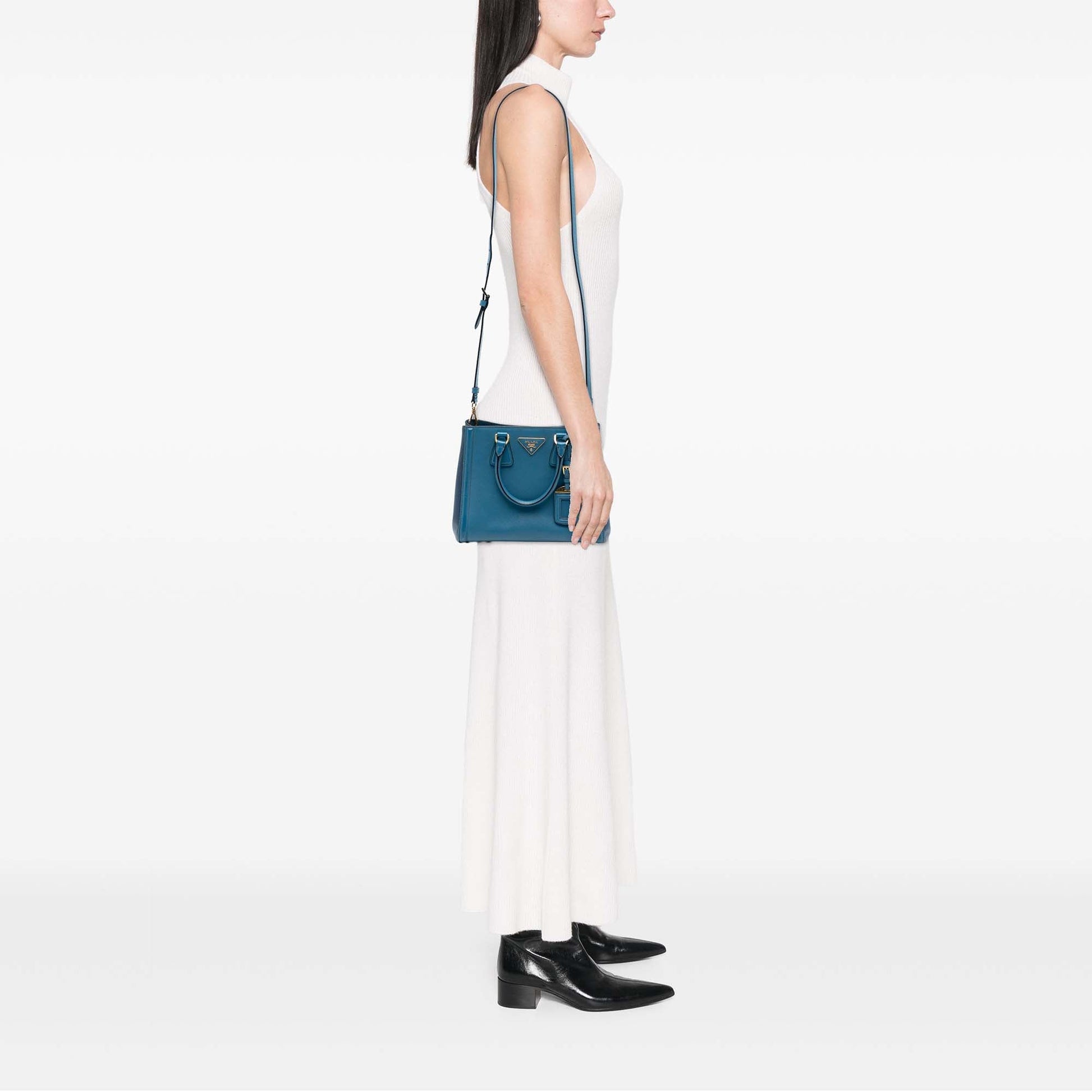 Prada Small Bicolor Saffiano Lux Galleria Satchel