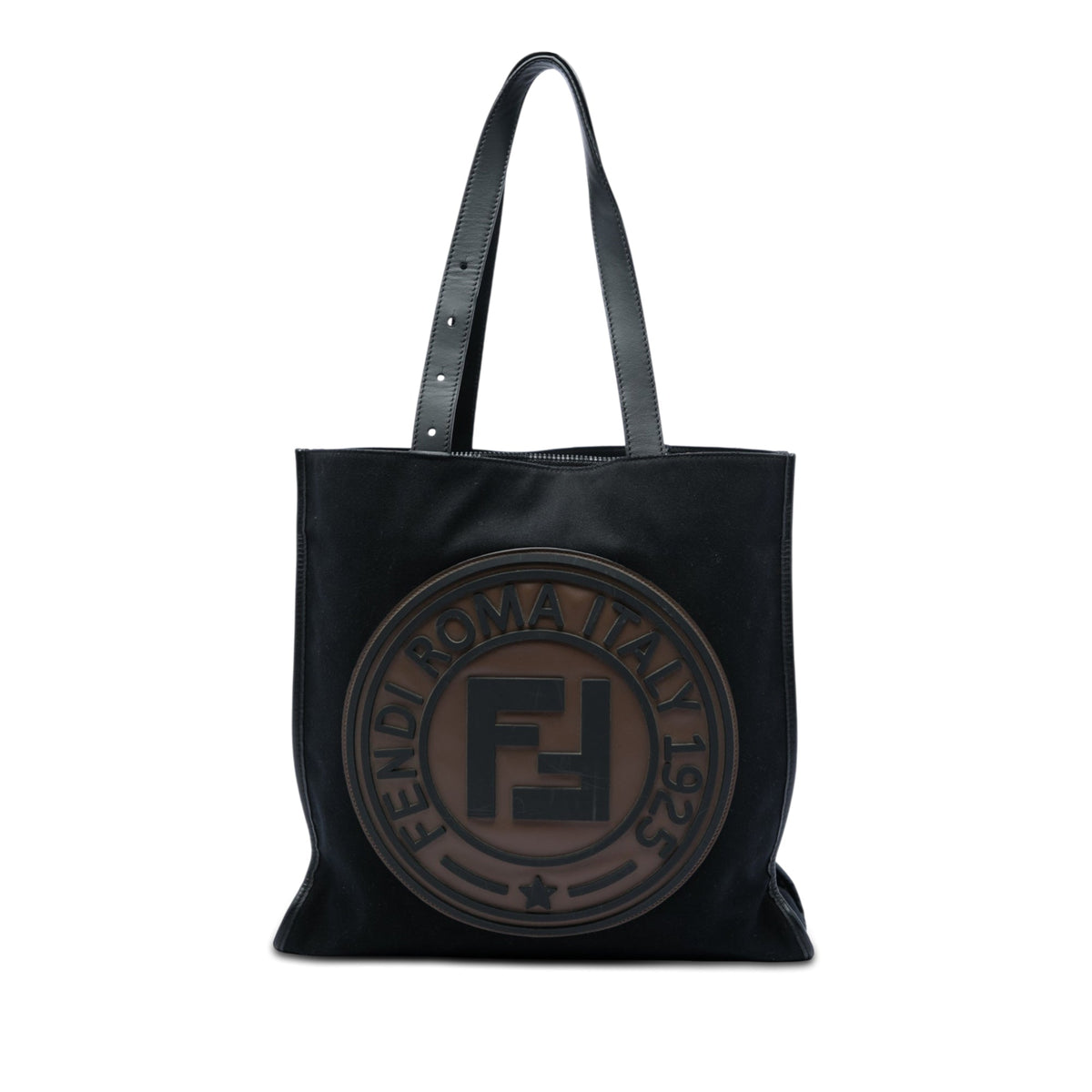 Fendi Canvas Logo Patch Tote
